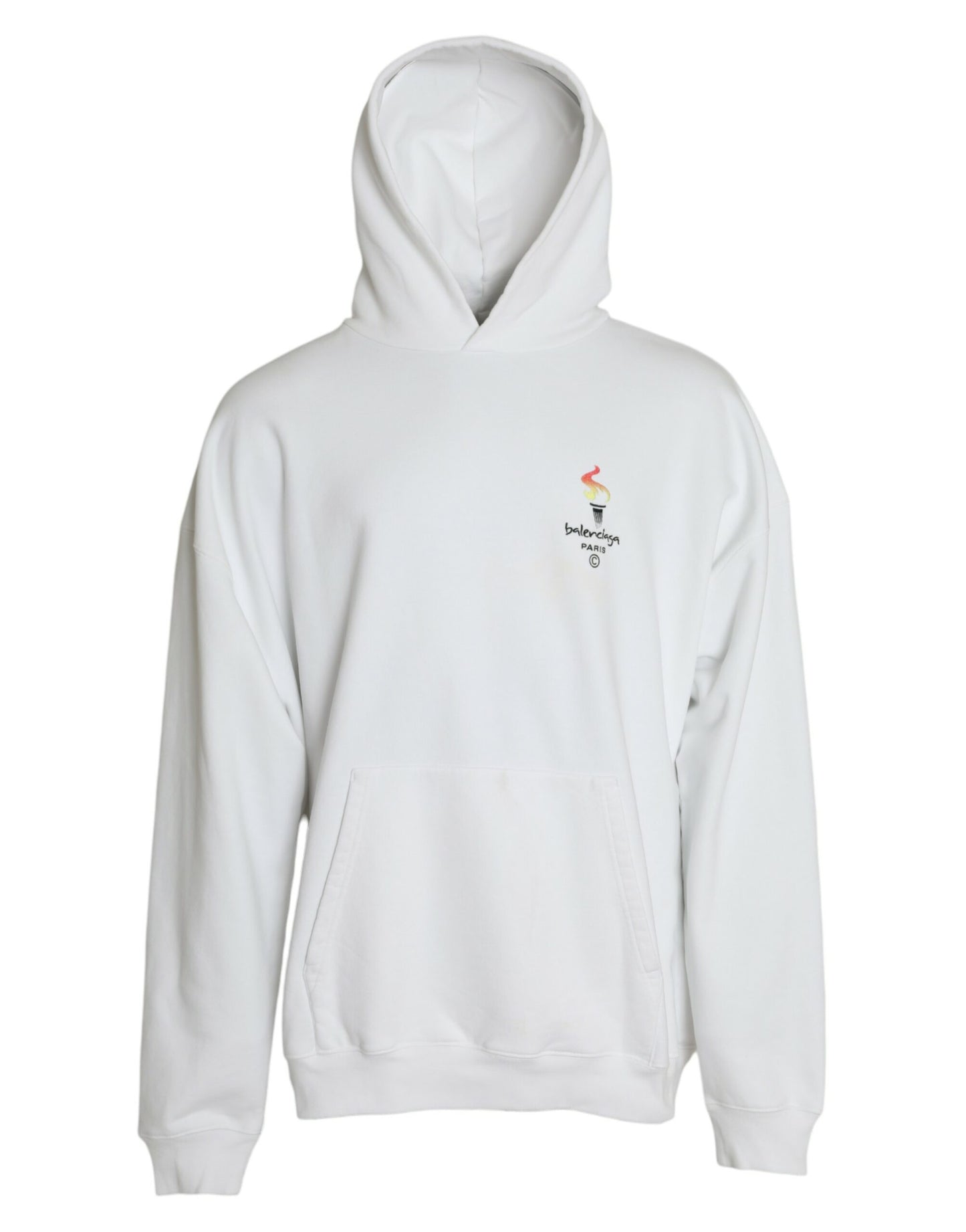 Balenciaga – Kapuzenpullover mit Logo aus weißer Baumwolle