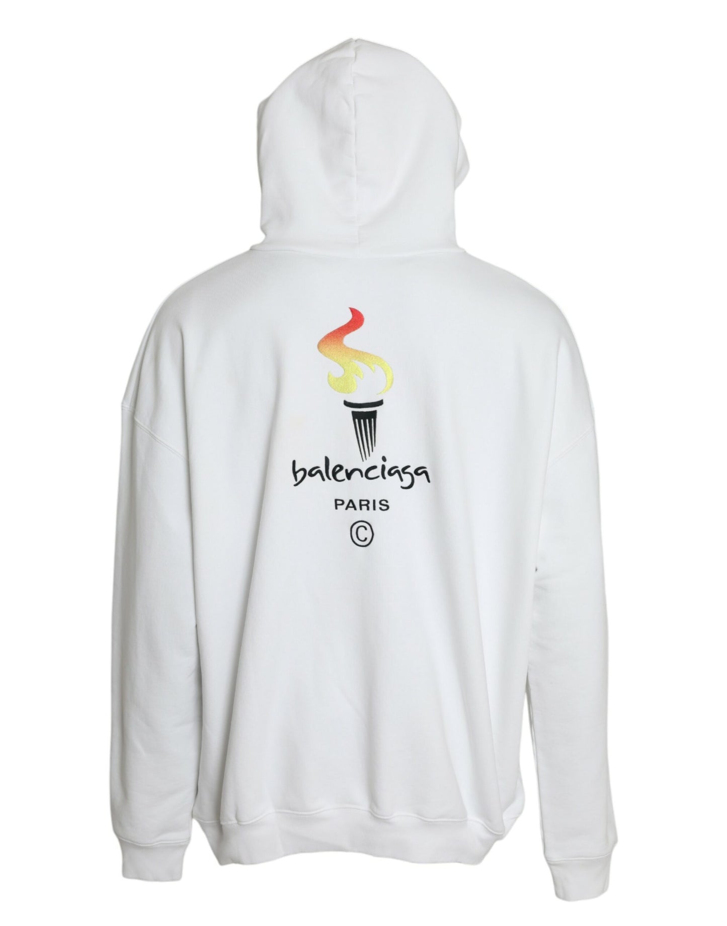 Balenciaga – Kapuzenpullover mit Logo aus weißer Baumwolle