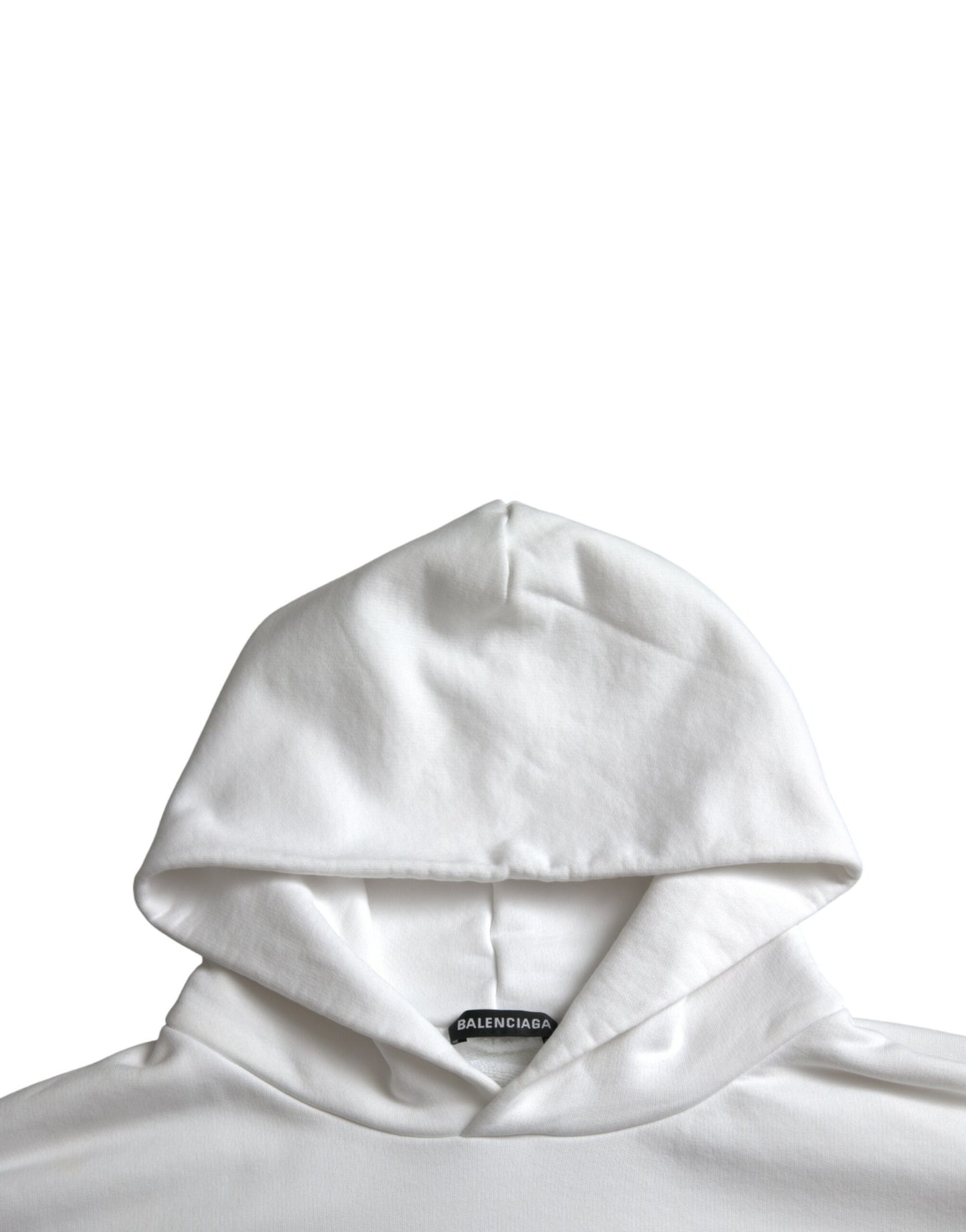 Balenciaga – Kapuzenpullover mit Logo aus weißer Baumwolle