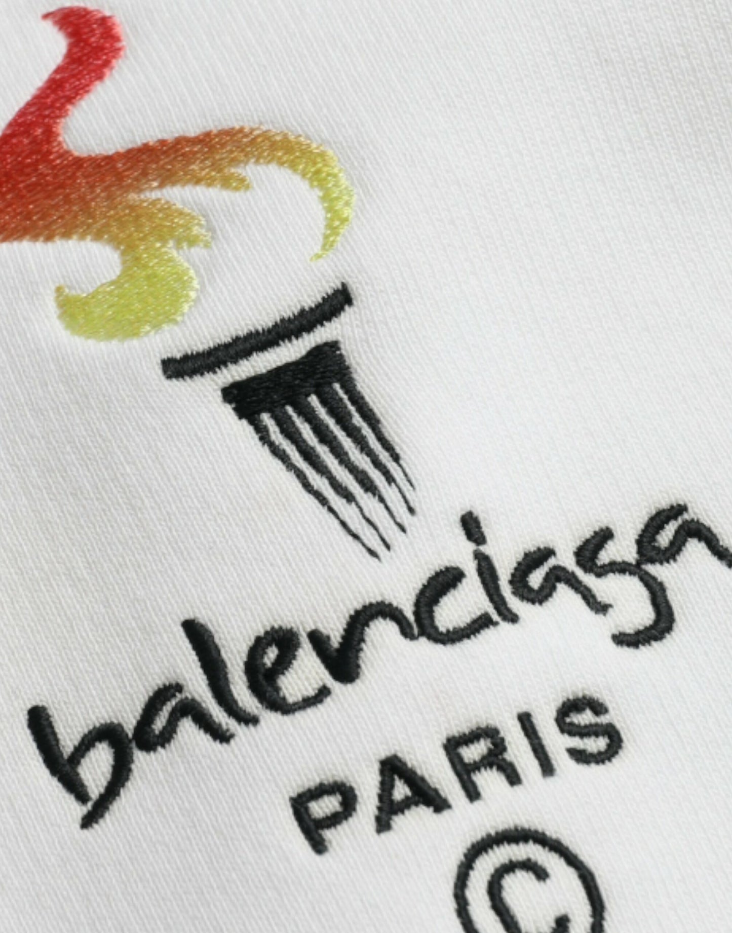 Balenciaga – Kapuzenpullover mit Logo aus weißer Baumwolle