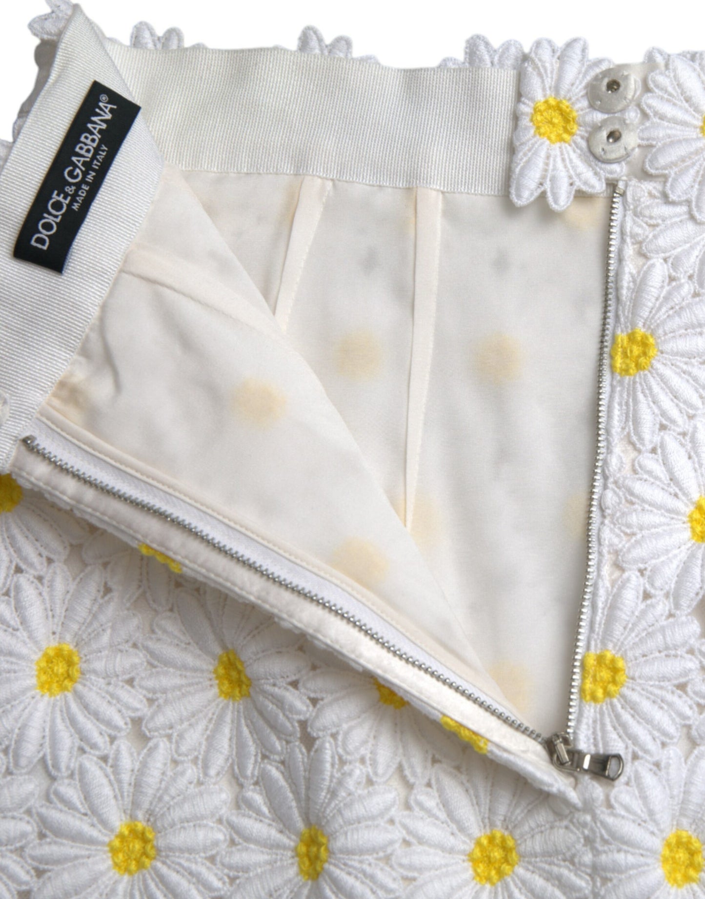 Dolce & Gabbana – Weißer Minirock in A-Linie mit Blumenmuster