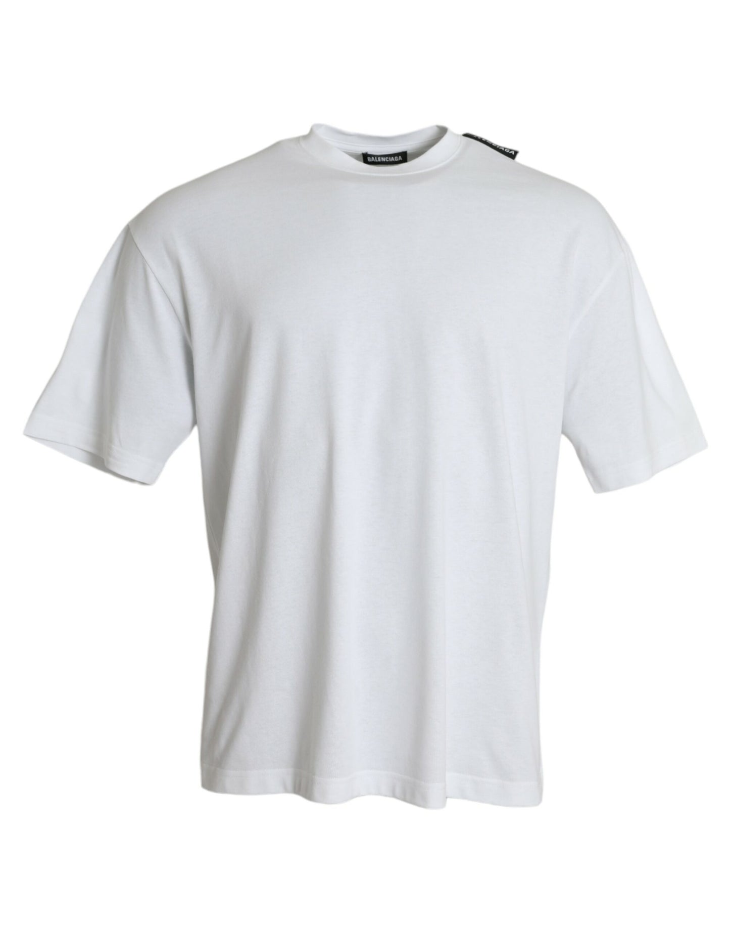Balenciaga – T-Shirt aus Baumwolljersey mit Rundhalsausschnitt in Off-White