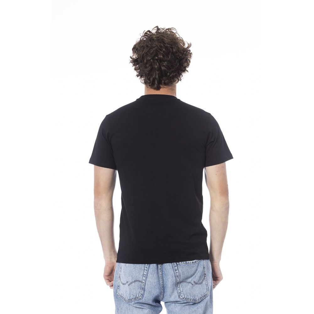 Cavalli Class Schwarzes Herren-T-Shirt aus Baumwolle
