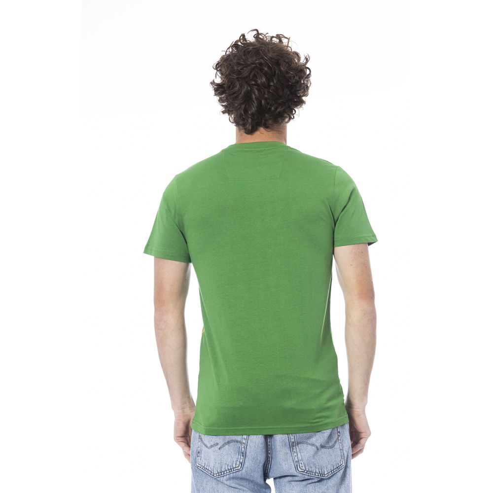 Cavalli Class Grünes Herren-T-Shirt aus Baumwolle
