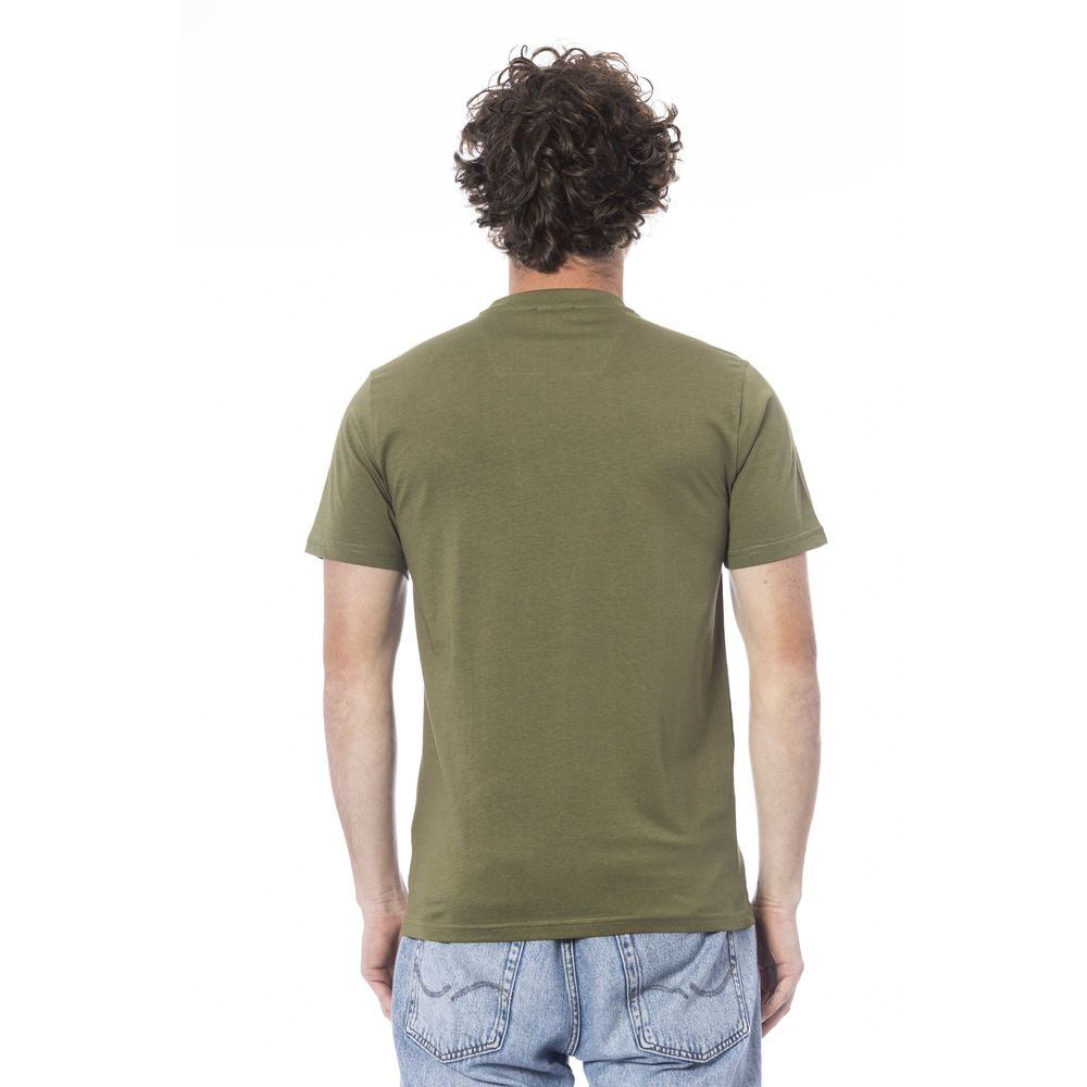 Cavalli Class Grünes Herren-T-Shirt aus Baumwolle