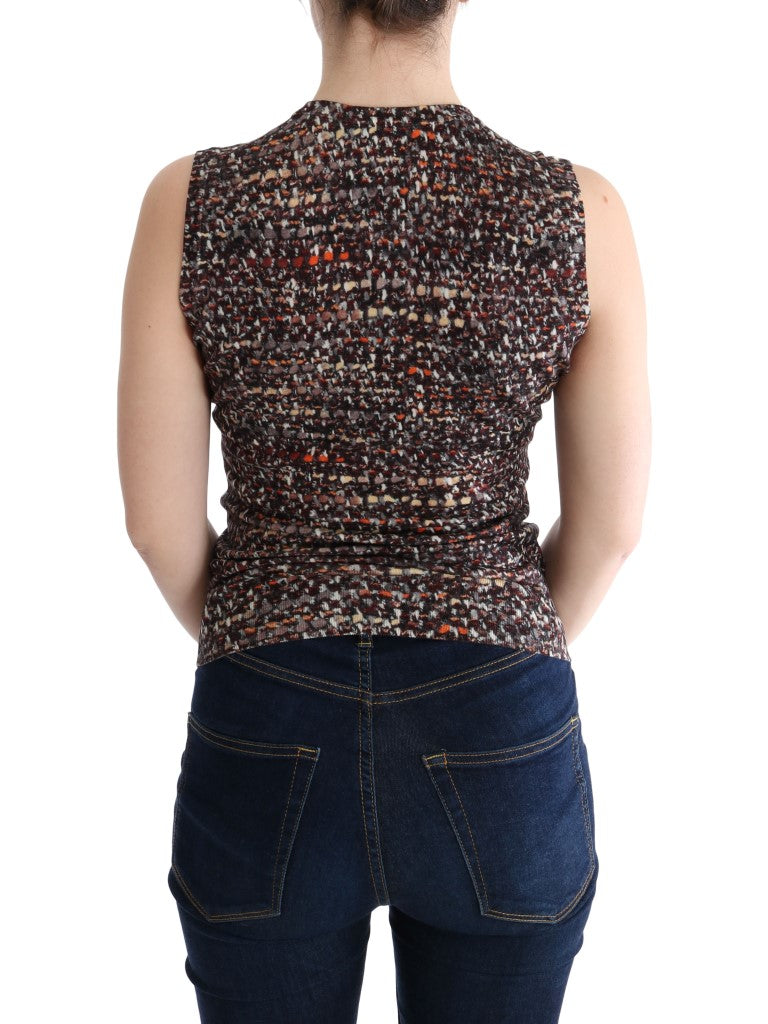 Dolce & Gabbana – T-Shirt aus Wolle mit mehrfarbigem Strickmuster