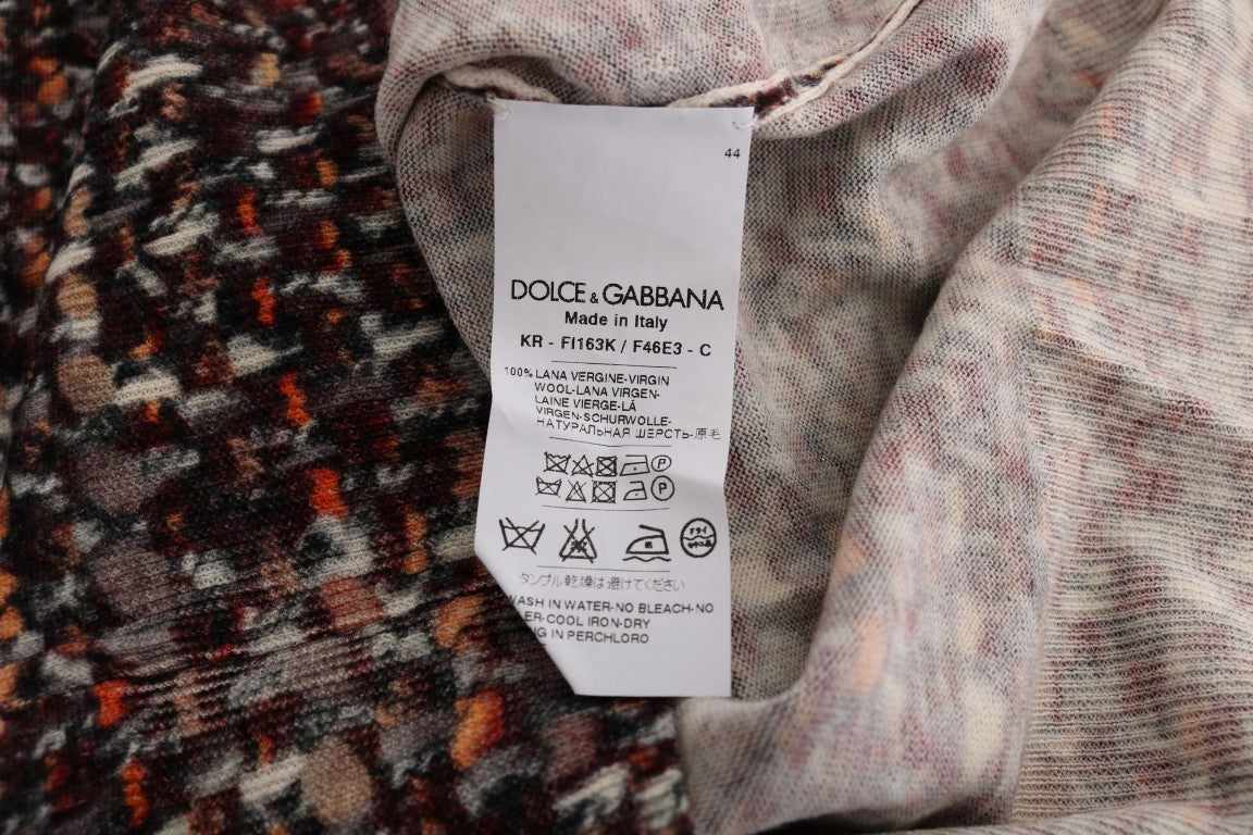 Dolce & Gabbana – T-Shirt aus Wolle mit mehrfarbigem Strickmuster