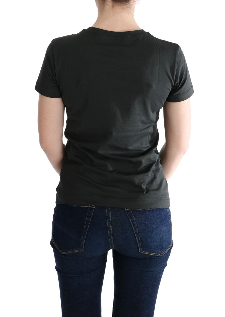Dolce & Gabbana Grünes Baumwoll-T-Shirt mit Motiv 2017