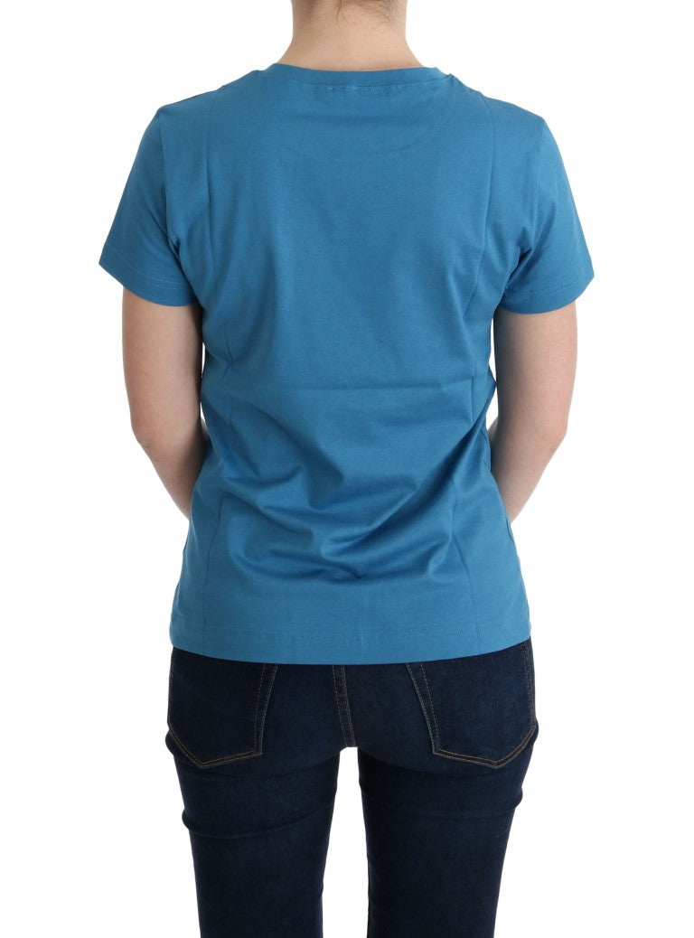 Dolce & Gabbana – T-Shirt aus blauer Baumwolle mit Motiv 2017