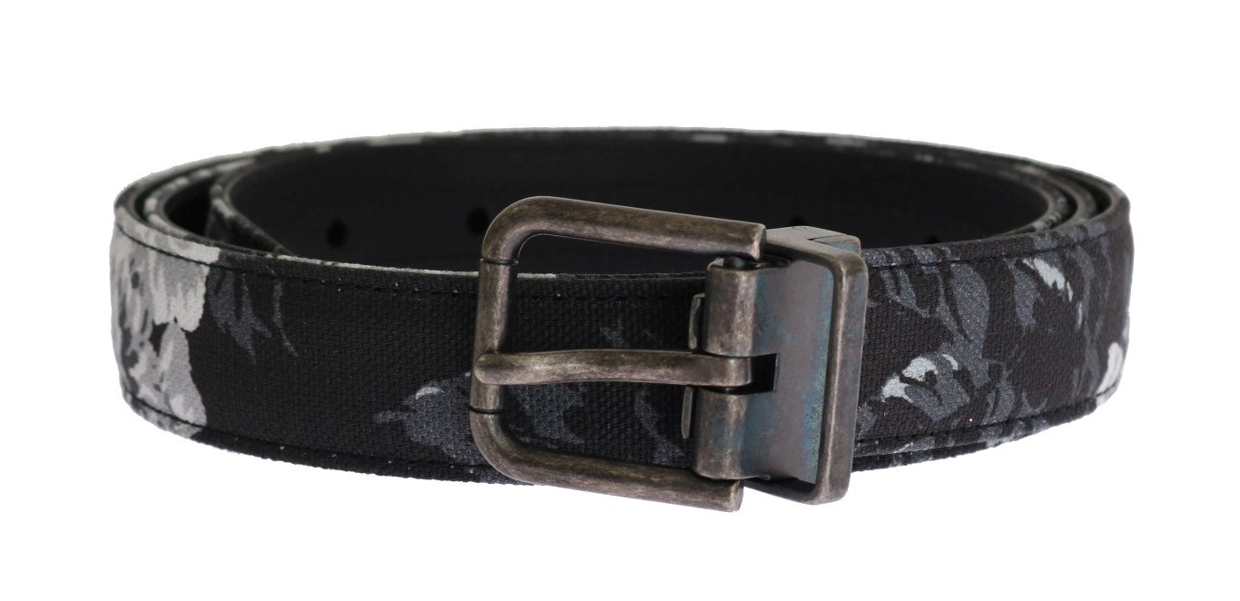 Dolce & Gabbana Schwarzer Cayman-Leinenledergürtel