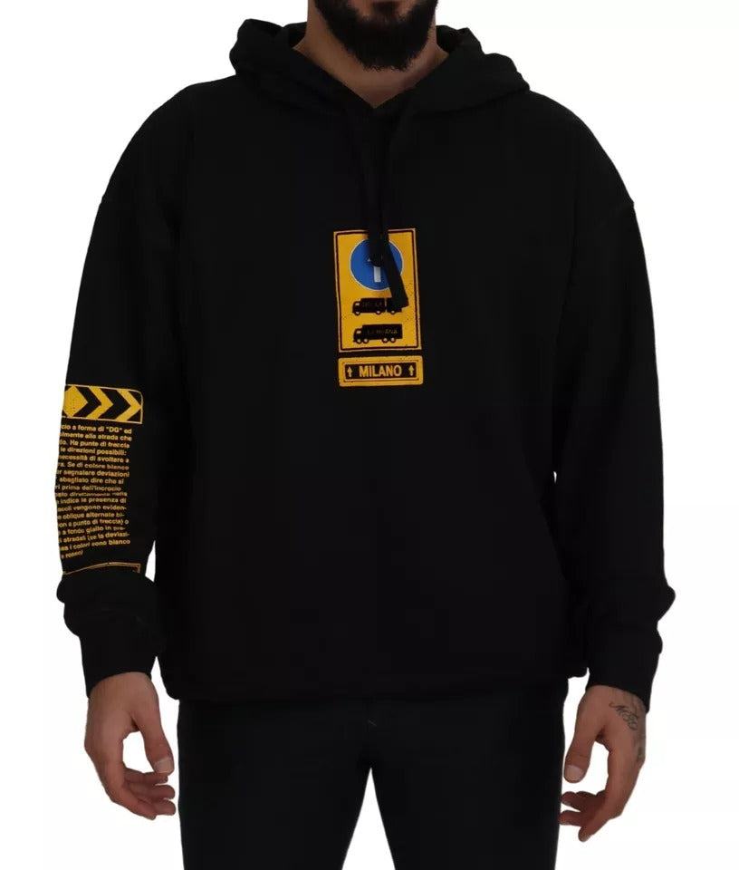 Dolce & Gabbana – Schwarzes Kapuzensweatshirt aus Baumwolle mit Logo