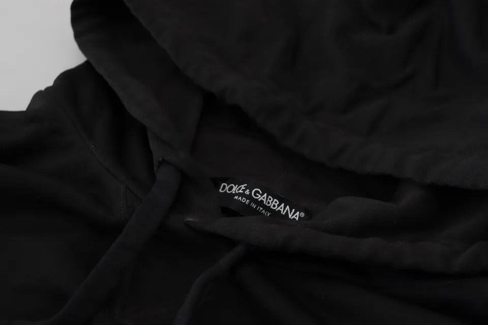 Dolce & Gabbana – Schwarzes Kapuzensweatshirt aus Baumwolle mit Logo
