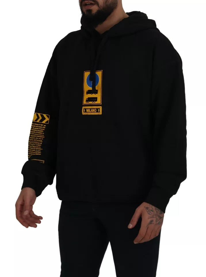 Dolce & Gabbana – Schwarzes Kapuzensweatshirt aus Baumwolle mit Logo