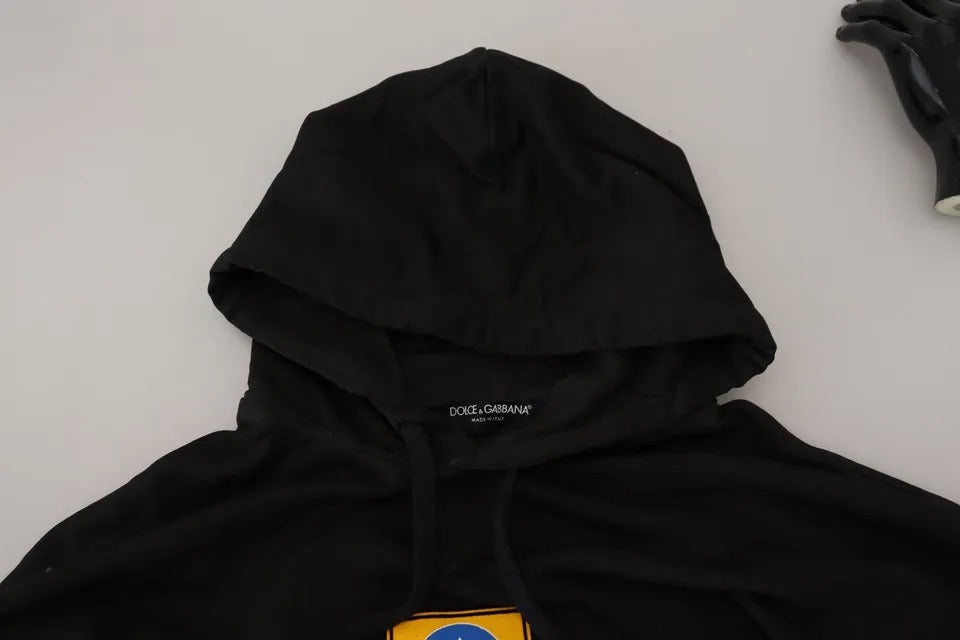 Dolce & Gabbana – Schwarzes Kapuzensweatshirt aus Baumwolle mit Logo