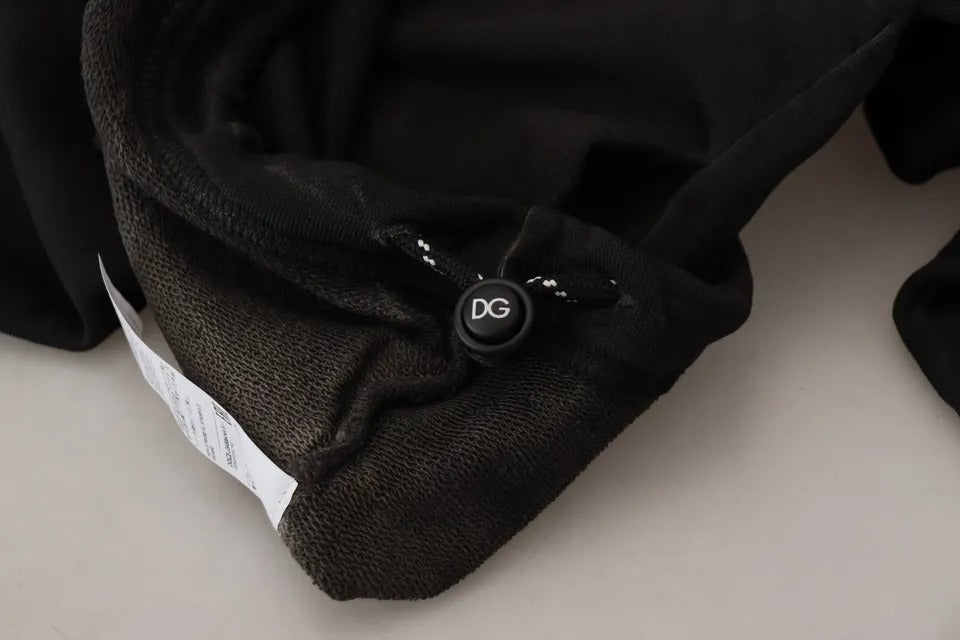 Dolce & Gabbana – Schwarzes Kapuzensweatshirt aus Baumwolle mit Logo
