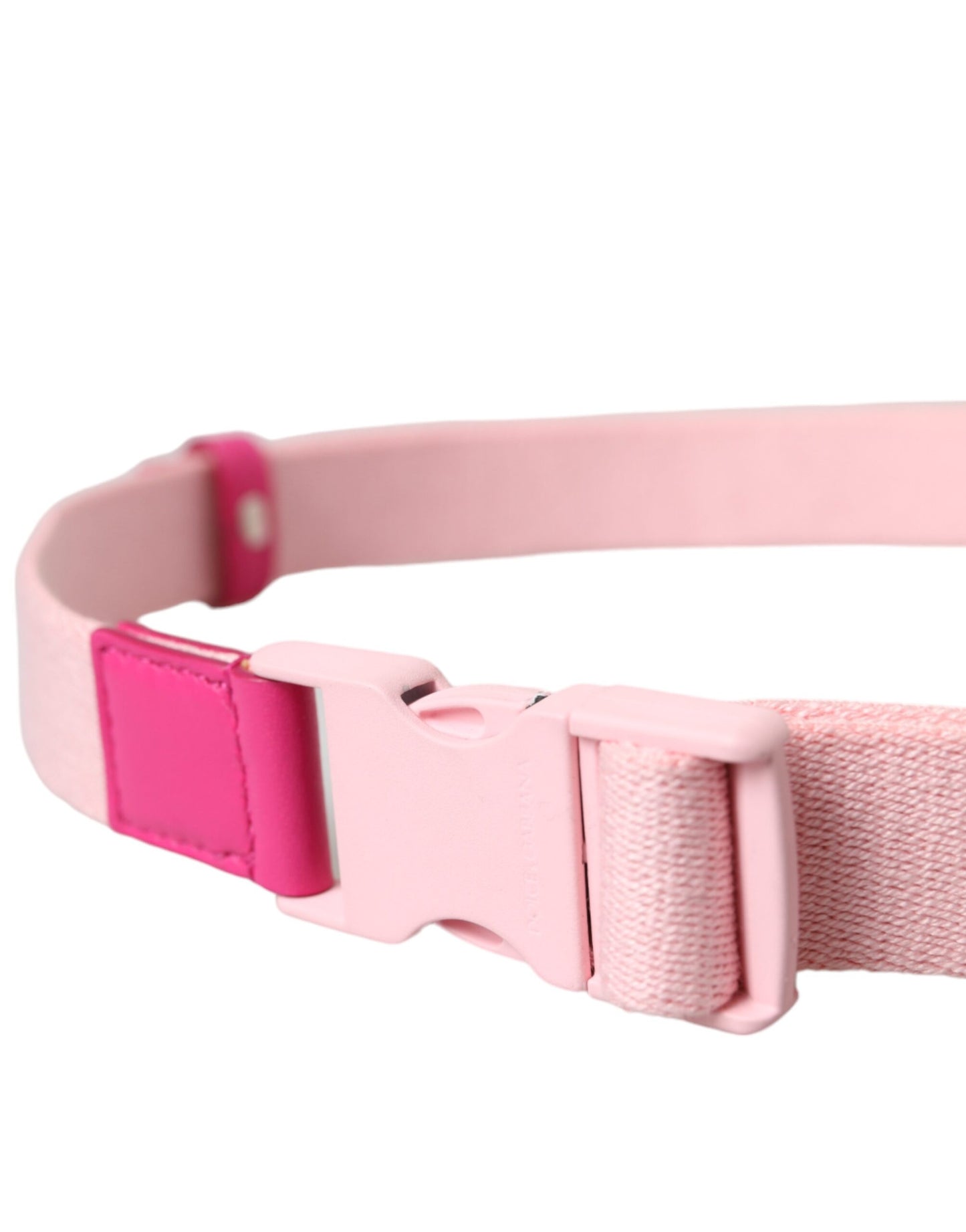 Dolce & Gabbana Damengürtel aus rosa Canvas mit Stretch-Kunststoffschnalle