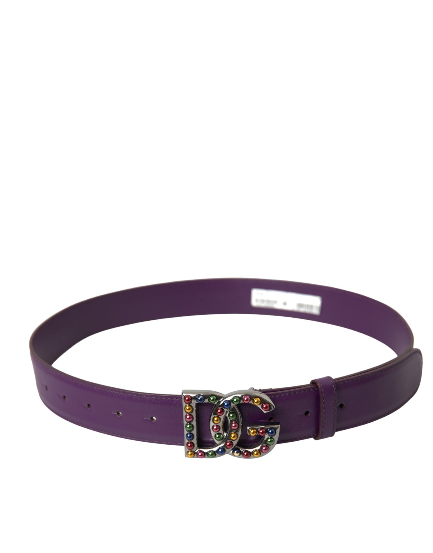 Dolce & Gabbana Lila Ledergürtel mit DG-Logo und Metallschnalle