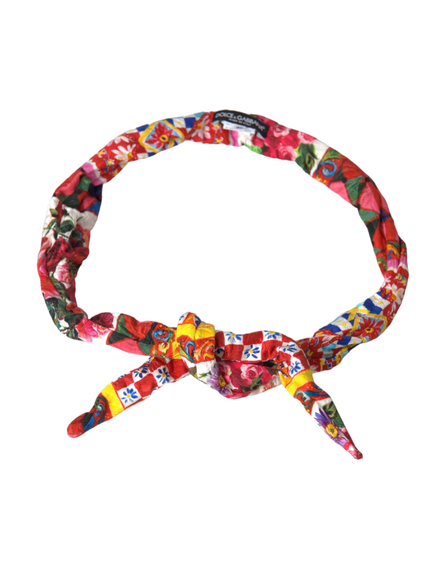 Mehrfarbiger Taillengürtel mit Carretto-Print von Dolce & Gabbana
