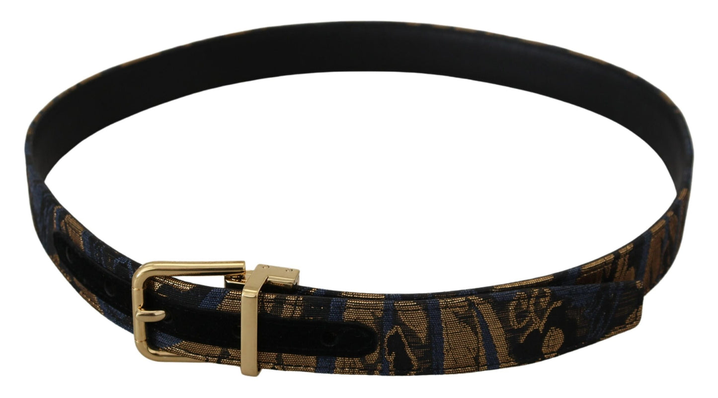 Dolce & Gabbana – Mehrfarbiger Gürtel aus Jacquard-Leder mit Logo-Schnalle