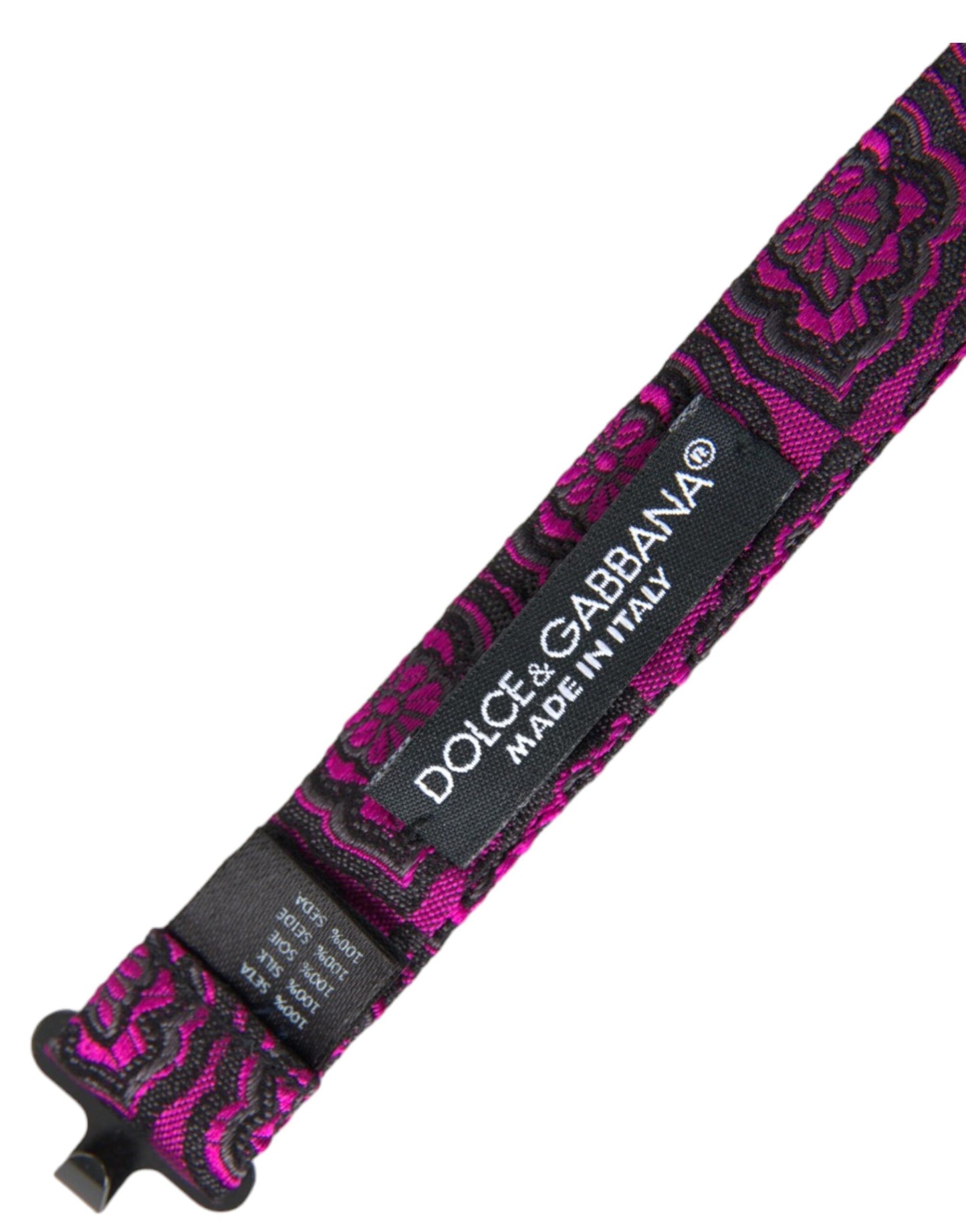 Dolce & Gabbana Herrenfliege aus Seide mit violettem Band und verstellbarem Hals