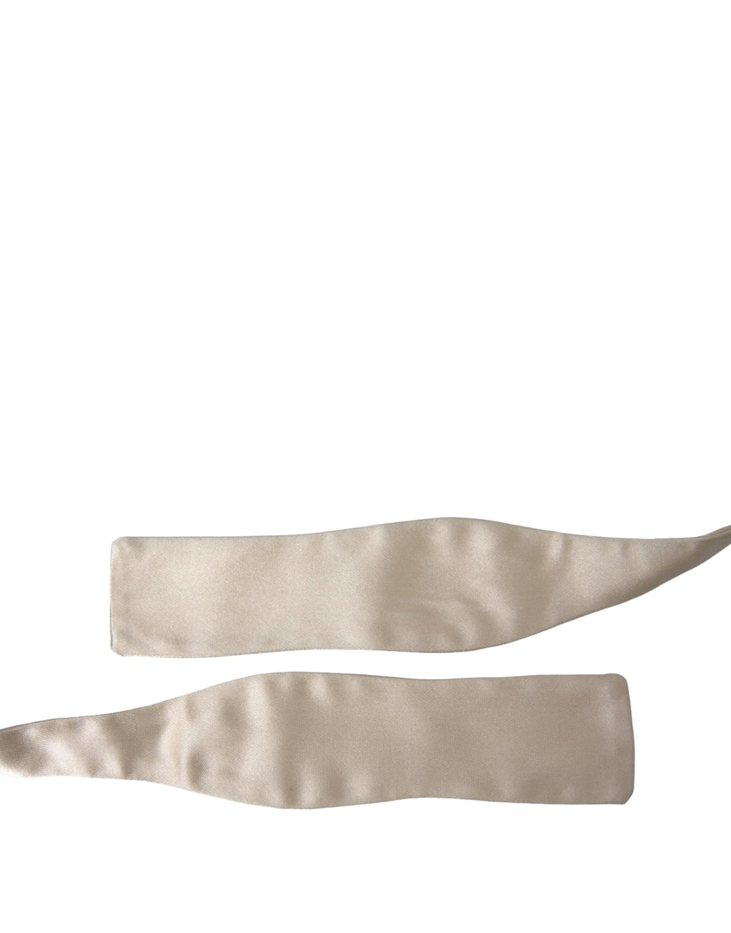 Dolce & Gabbana Beige Seide Schmale Skinny Krawatte Herren Fliege