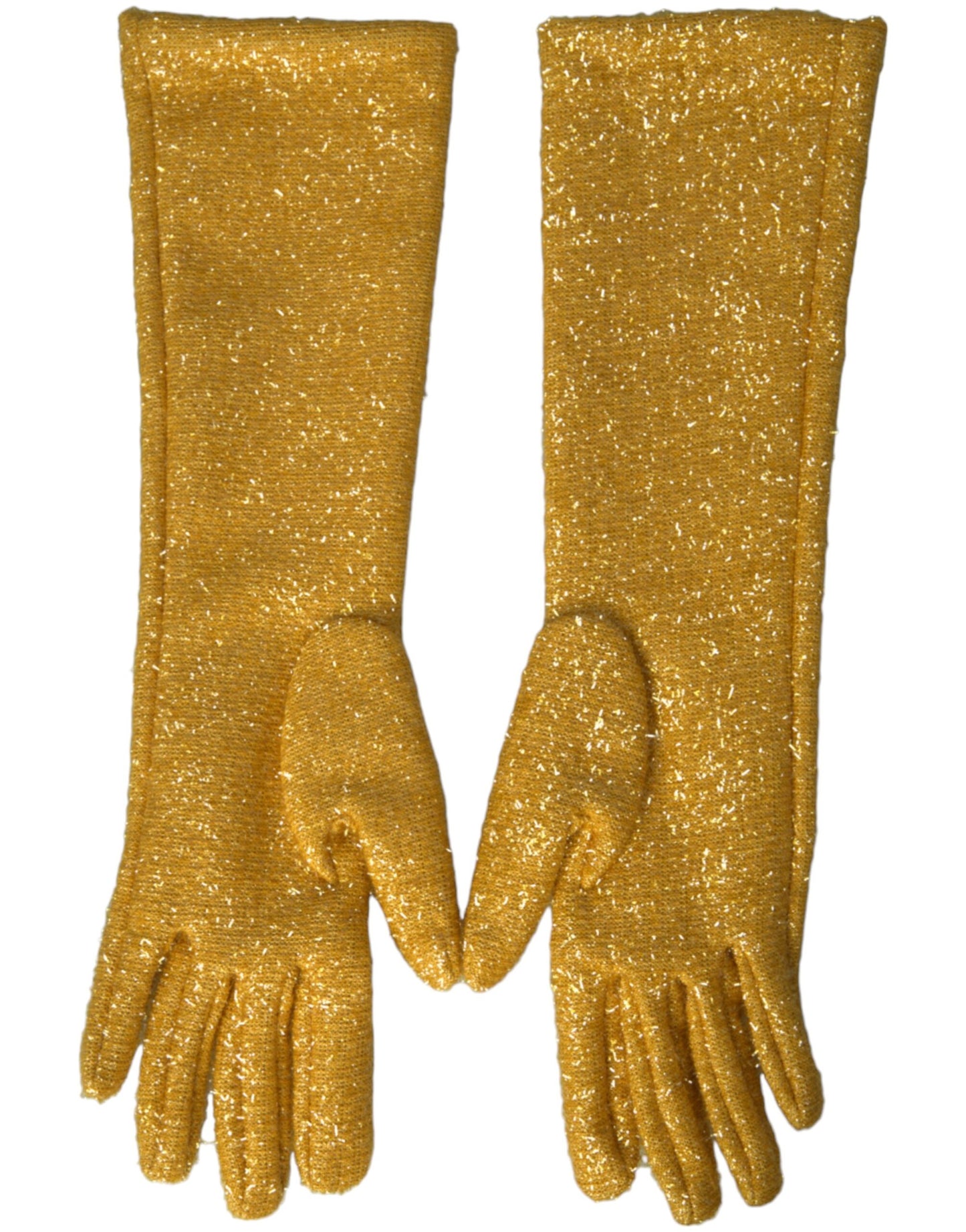 Dolce & Gabbana – Goldene Lurex-Fantasia-Handschuhe in Mittellänge