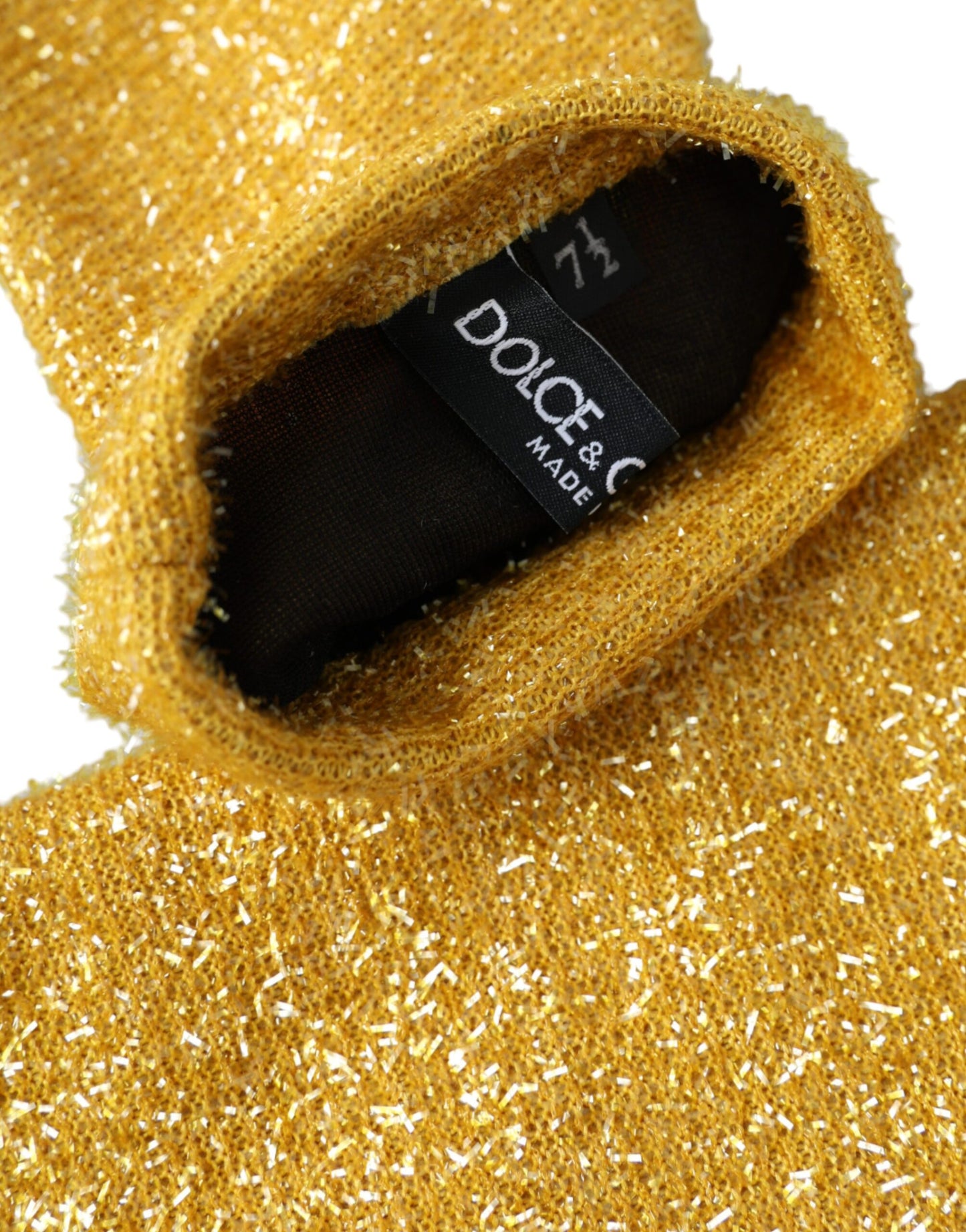 Dolce & Gabbana – Goldene Lurex-Fantasia-Handschuhe in Mittellänge