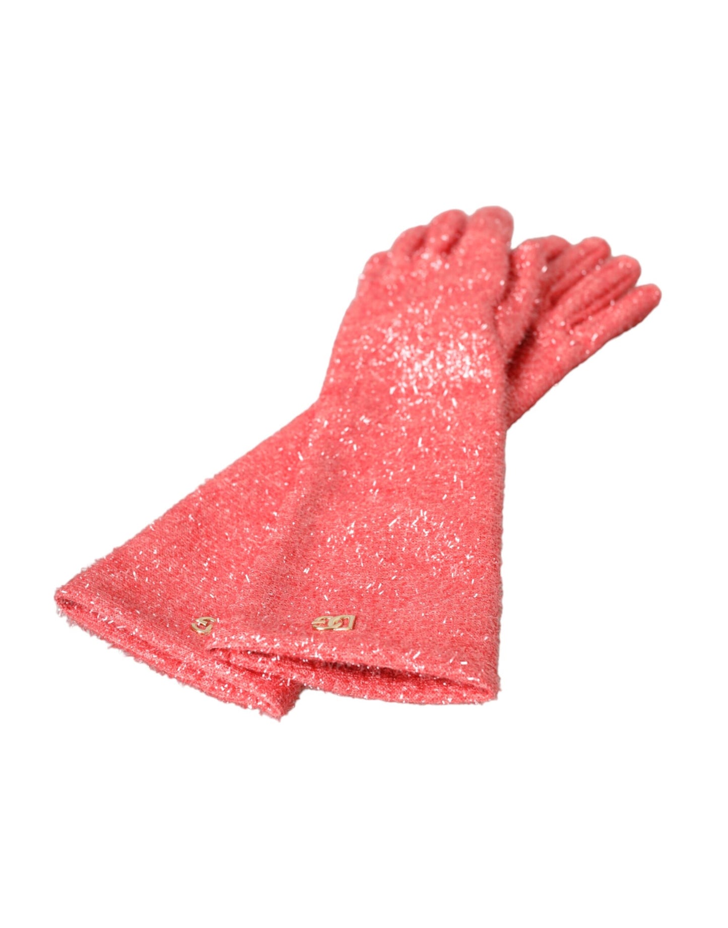Dolce & Gabbana – Rosa Lurex Fantasia – Mittellange Handschuhe
