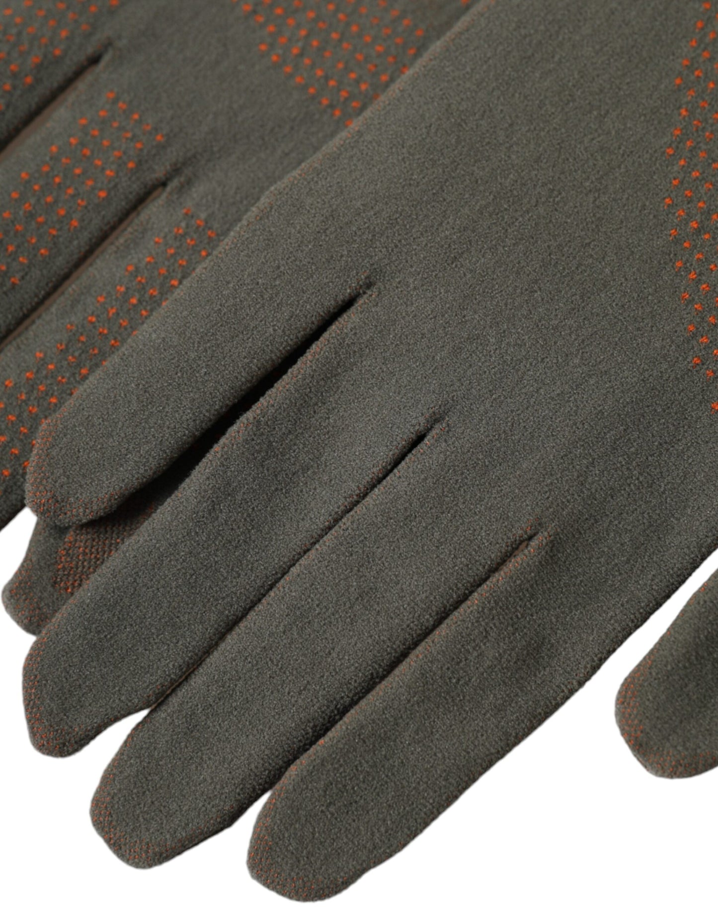 Dolce & Gabbana – Handgelenklange Handschuhe aus Stretch-Baumwolle in Braun