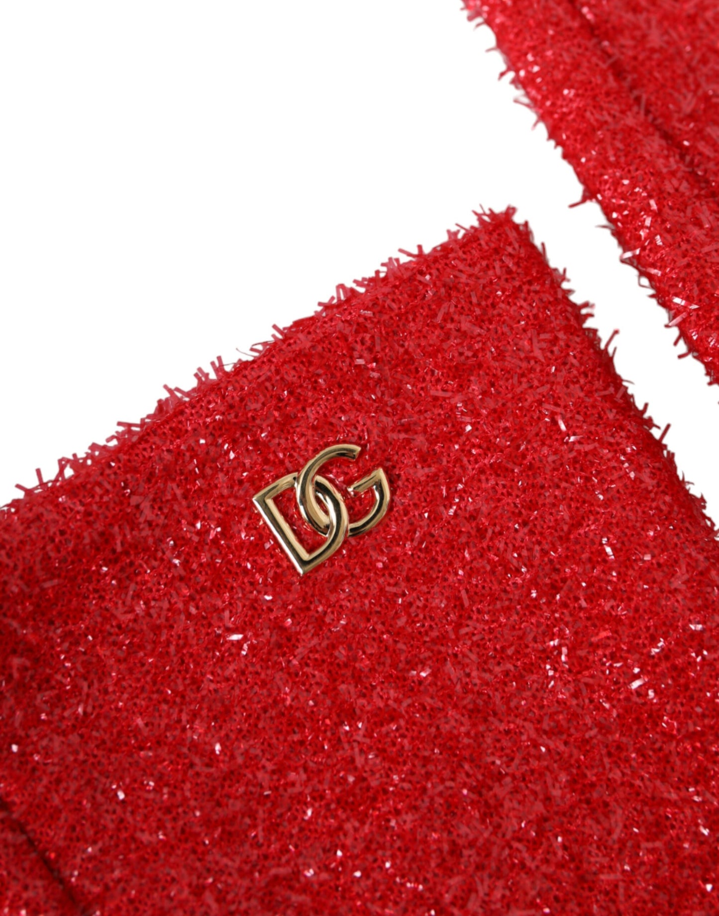 Dolce & Gabbana – Rote Lurex-Fantasia-Handschuhe in Mittellänge