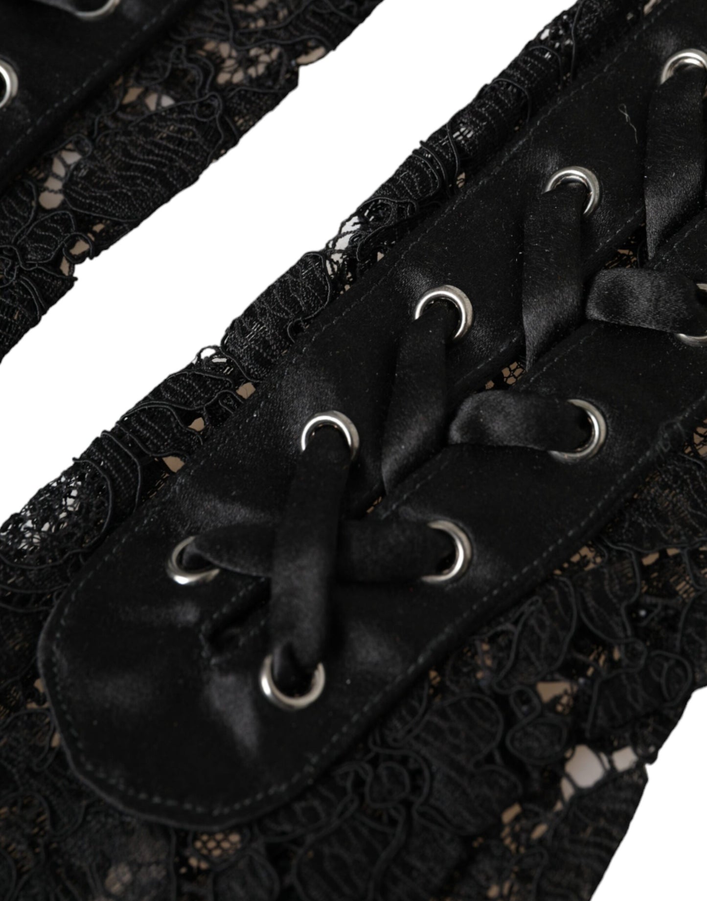 Dolce & Gabbana – Schwarze Taormina-Spitzenhandschuhe in Ellenbogenlänge