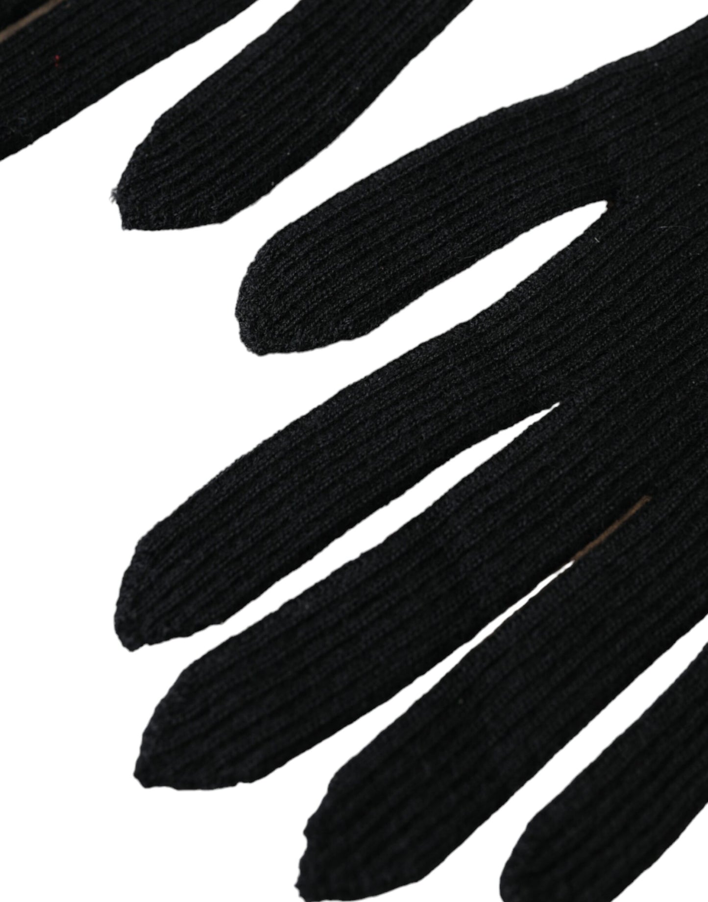 Dolce & Gabbana – Schwarze, ellbogenlange Strickhandschuhe aus Kaschmir