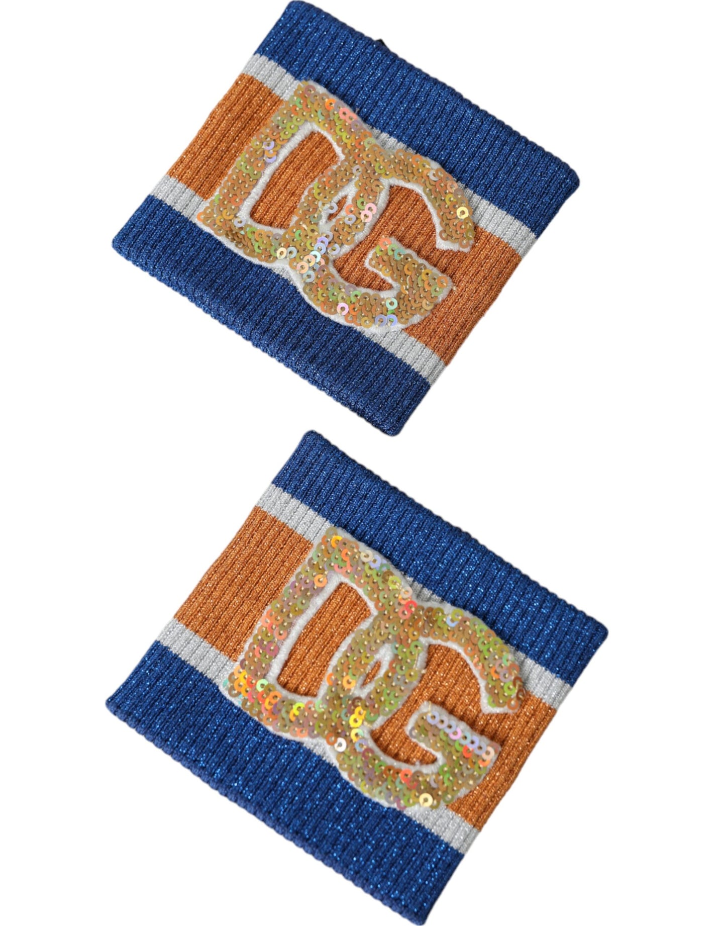 Dolce & Gabbana – Viskose-Armband mit mehrfarbigem Logo und Pailletten