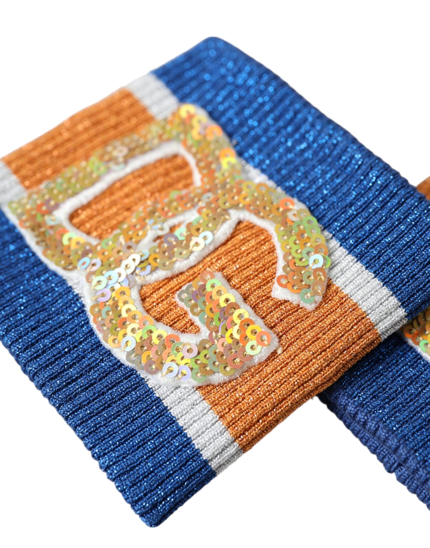 Dolce & Gabbana – Viskose-Armband mit mehrfarbigem Logo und Pailletten