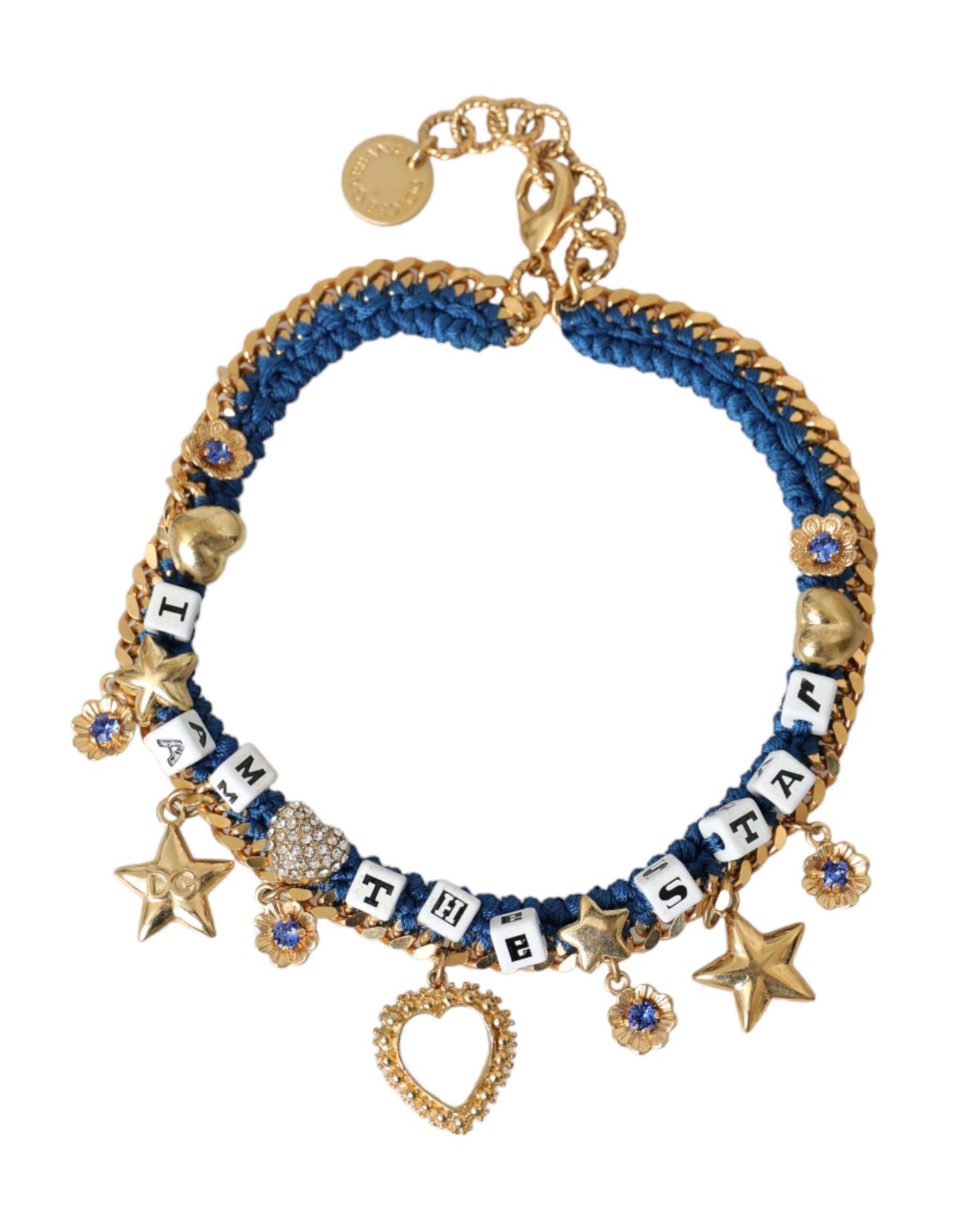 Dolce & Gabbana – Goldfarbenes Messingkettenarmband „Iam The Star“