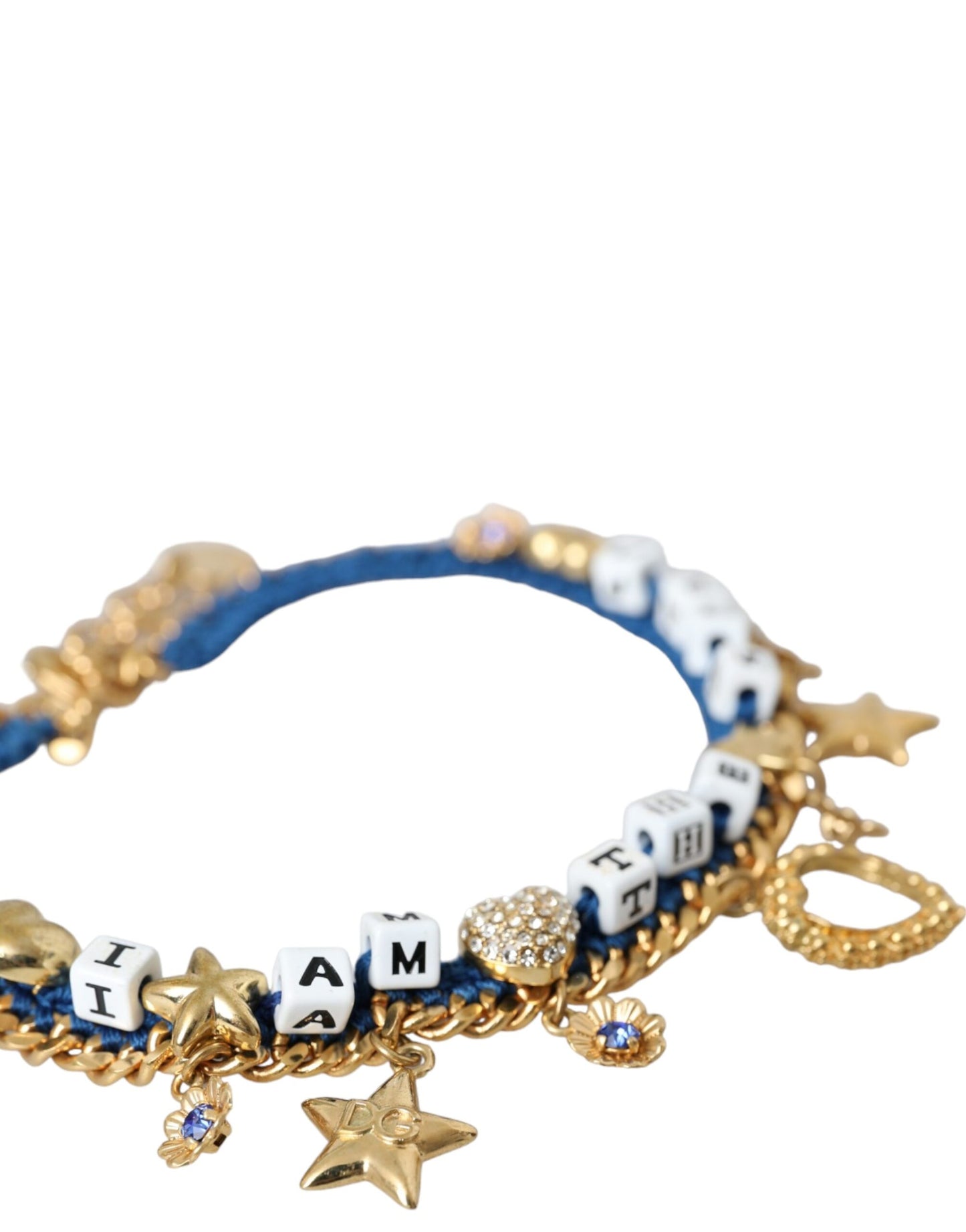 Dolce & Gabbana – Goldfarbenes Messingkettenarmband „Iam The Star“