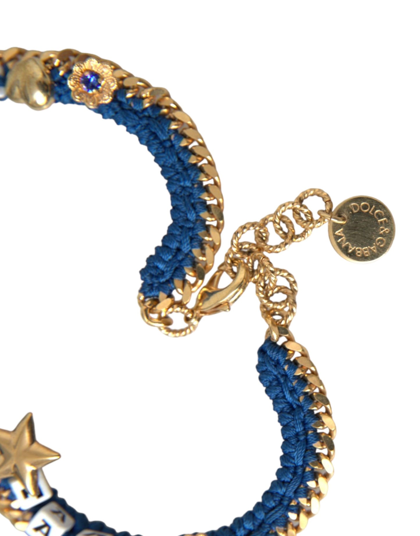 Dolce & Gabbana – Goldfarbenes Messingkettenarmband „Iam The Star“