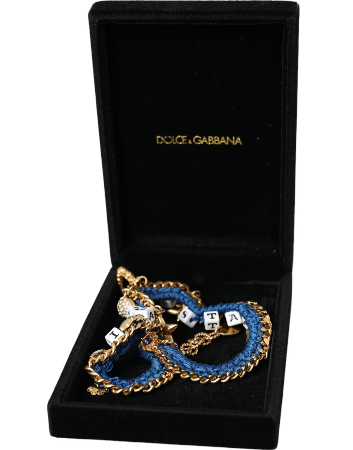Dolce & Gabbana – Goldfarbenes Messingkettenarmband „Iam The Star“