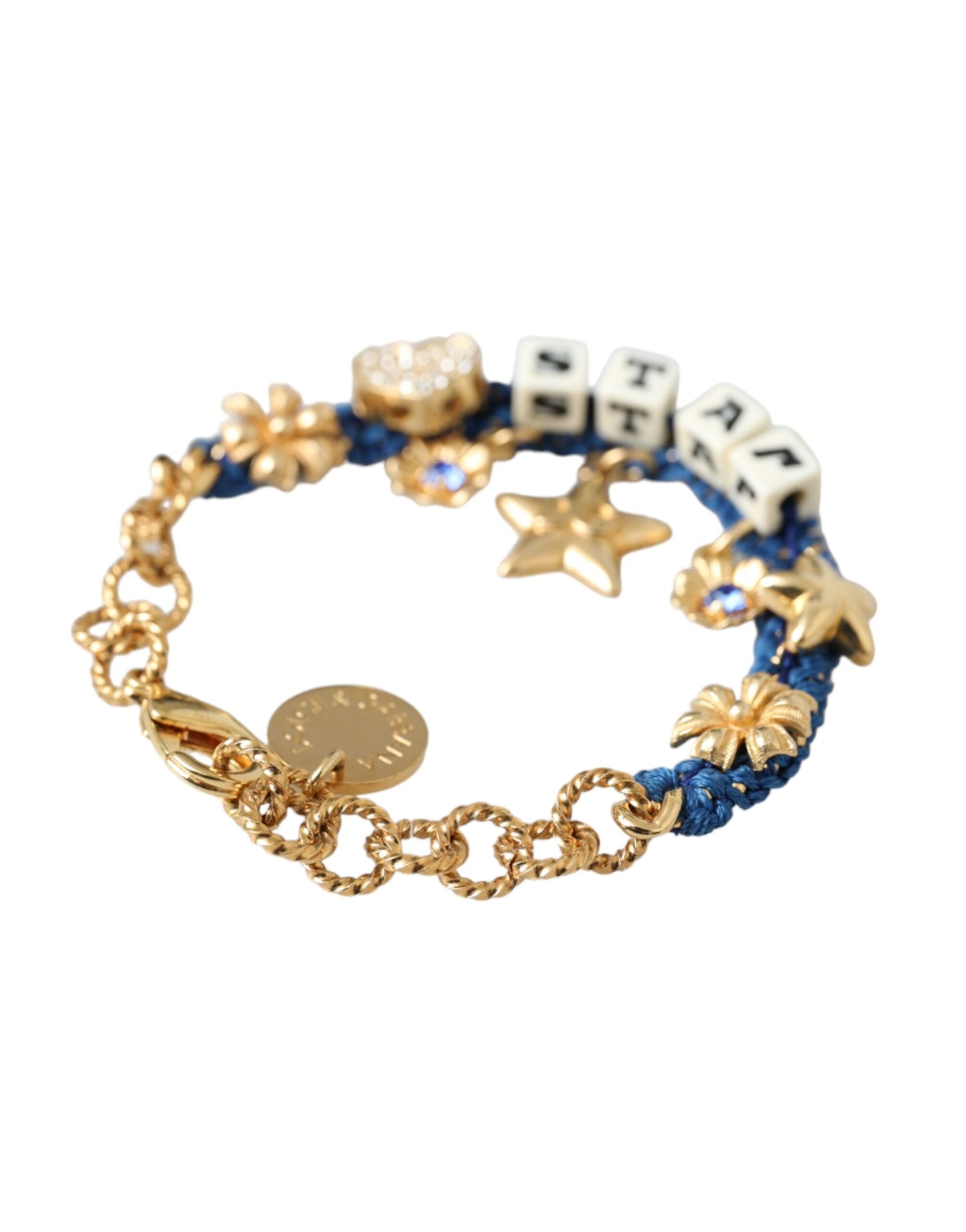 Dolce & Gabbana – Goldfarbenes Messing-Kettenarmband mit Sternmotiv