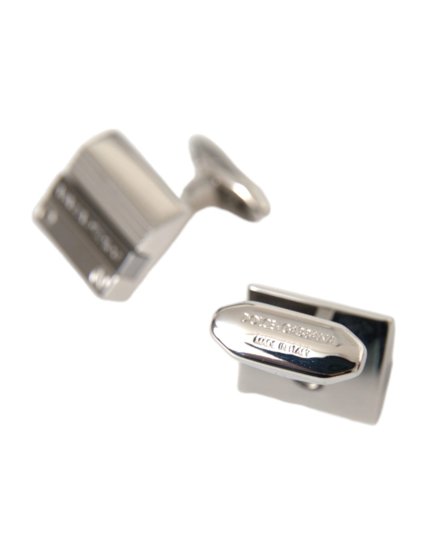 Dolce & Gabbana Manschettenknöpfe aus versilbertem Metall und Messing mit DG-Logo