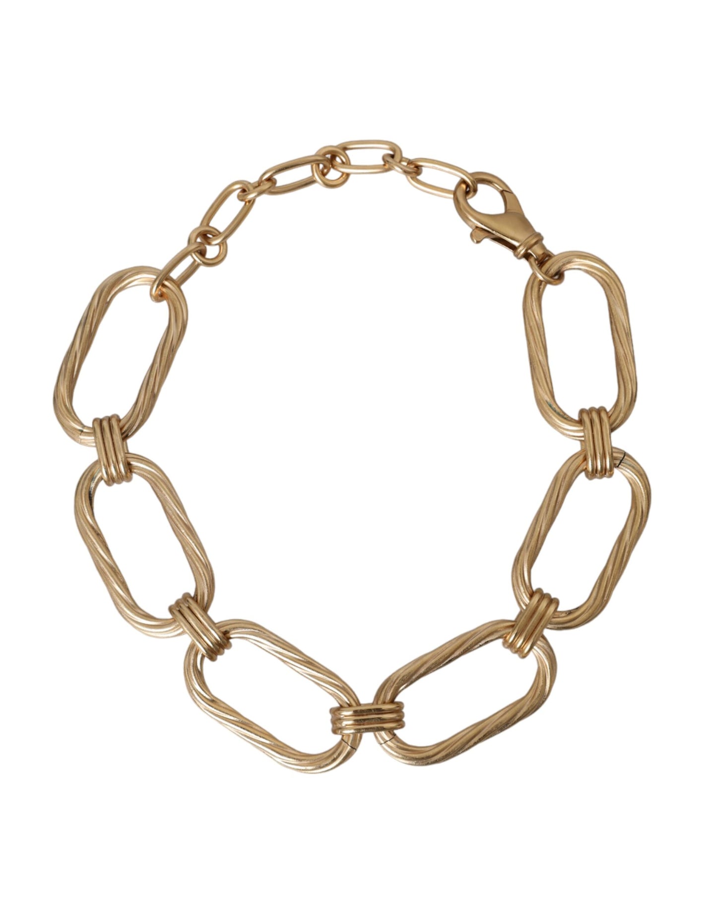 Dolce & Gabbana – Halskette mit großer Gliederkette aus goldfarbenem Messing