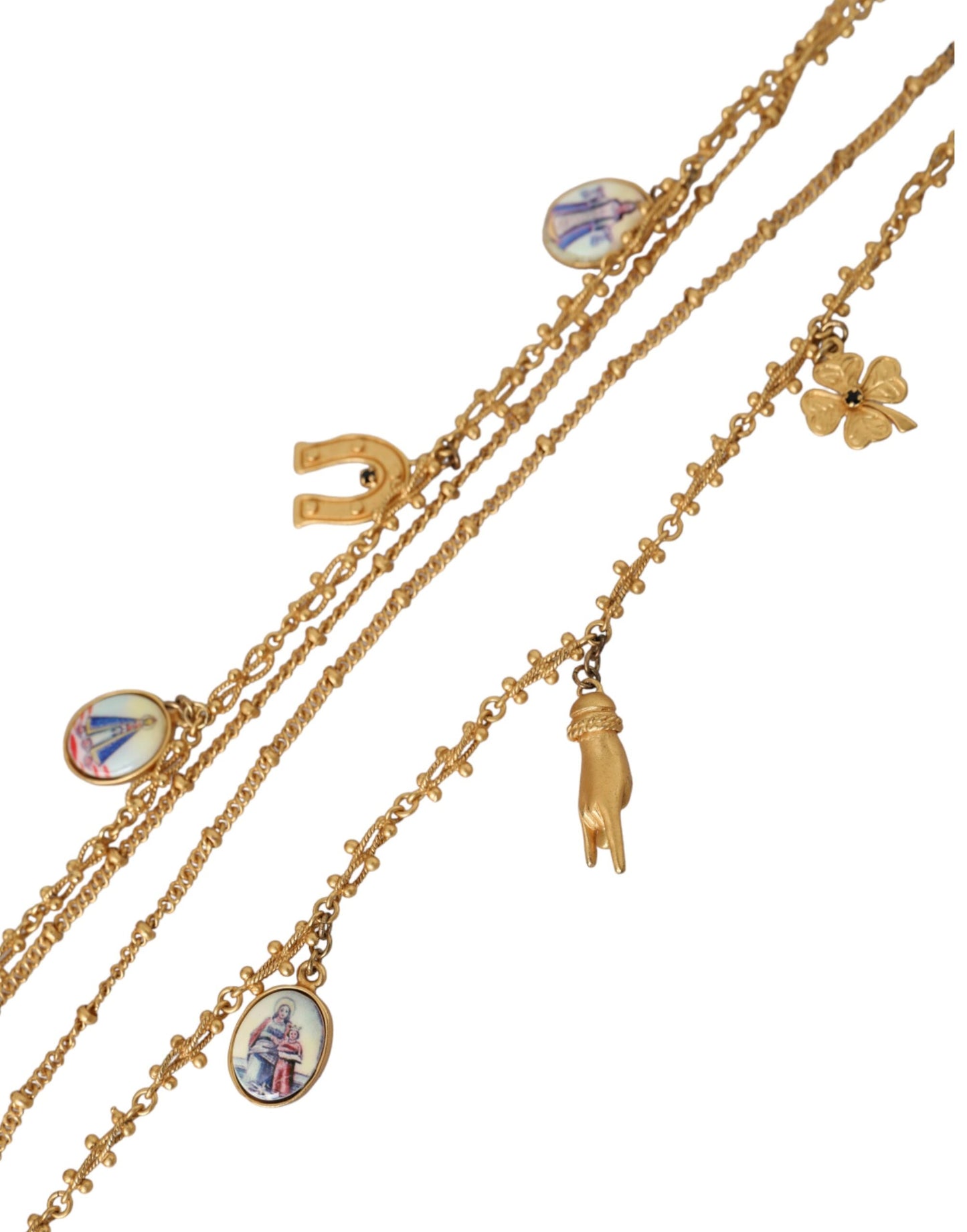 Dolce & Gabbana – Statement-Halskette „Sicily“ aus Messing mit goldfarbener Kette