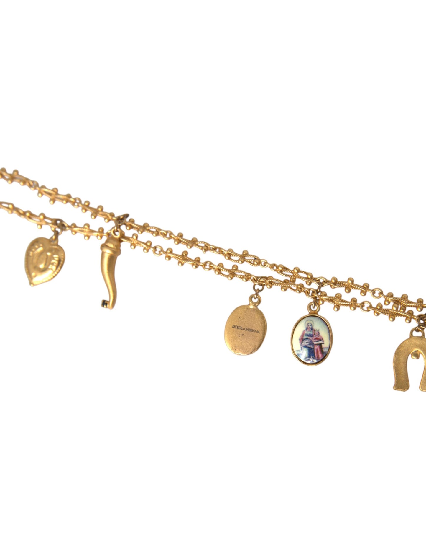 Dolce & Gabbana – Statement-Halskette „Sicily“ aus Messing mit goldfarbener Kette
