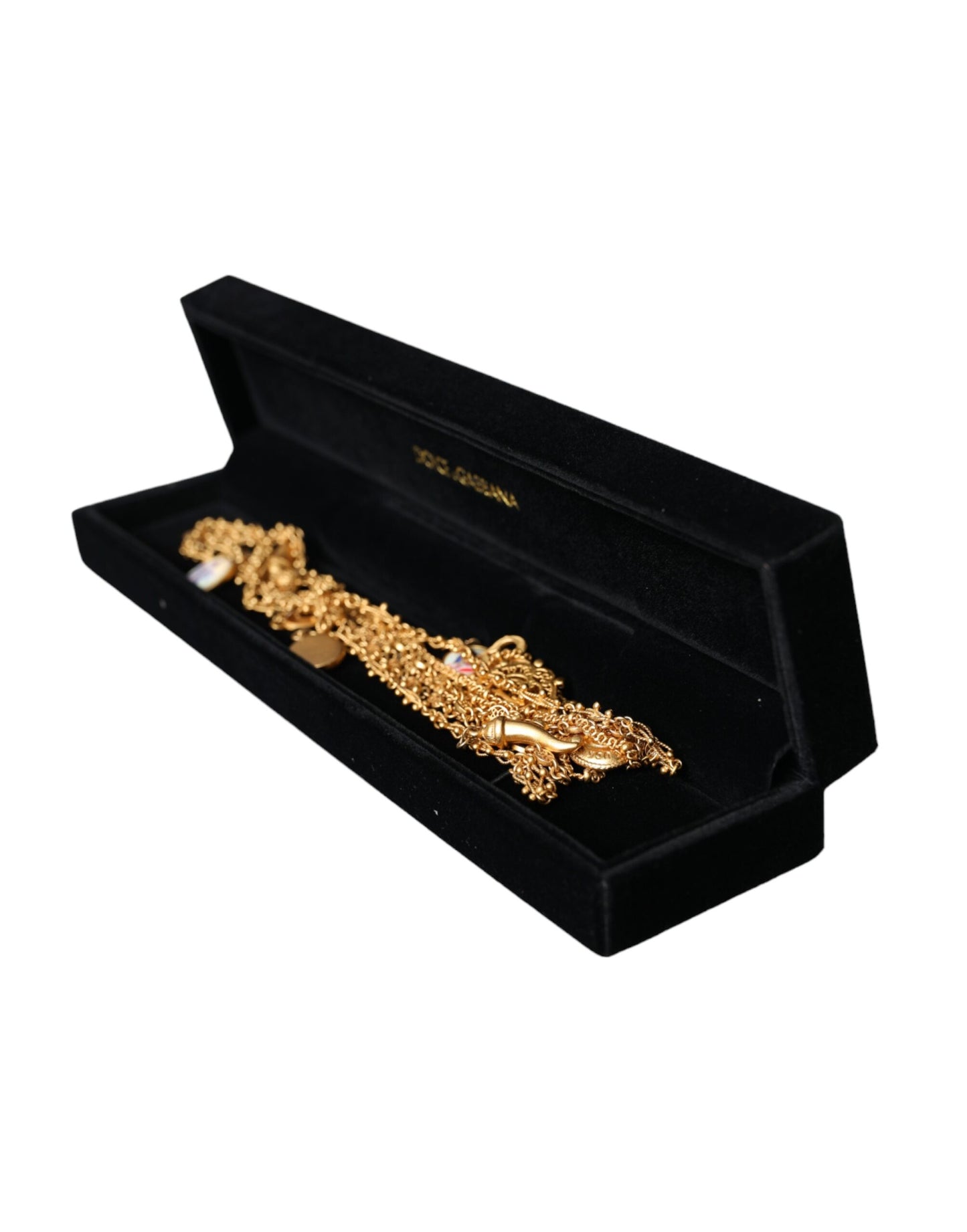 Dolce & Gabbana – Statement-Halskette „Sicily“ aus Messing mit goldfarbener Kette