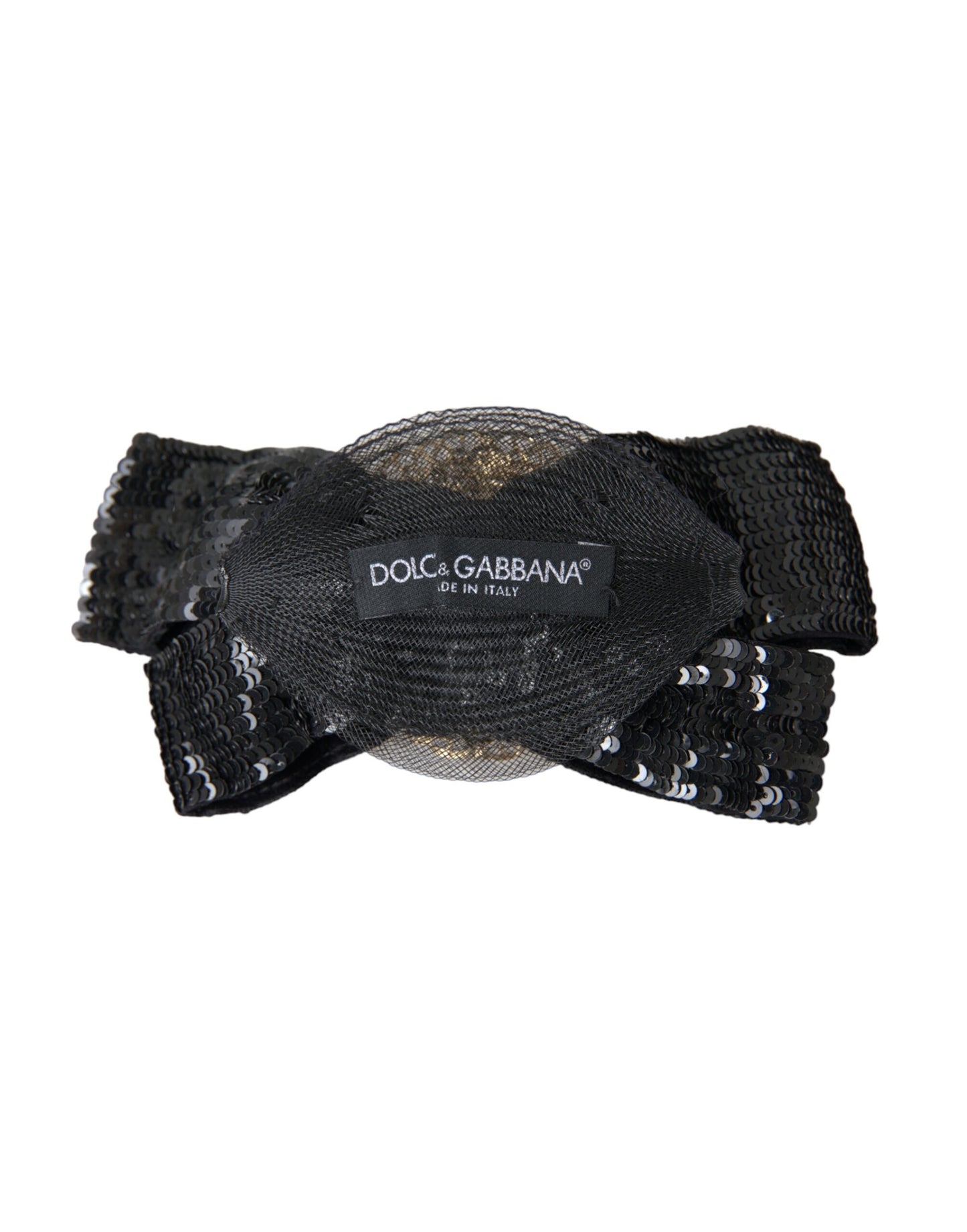 Dolce & Gabbana – Handgemachte Haarnadel mit schwarzen Pailletten und Perlen