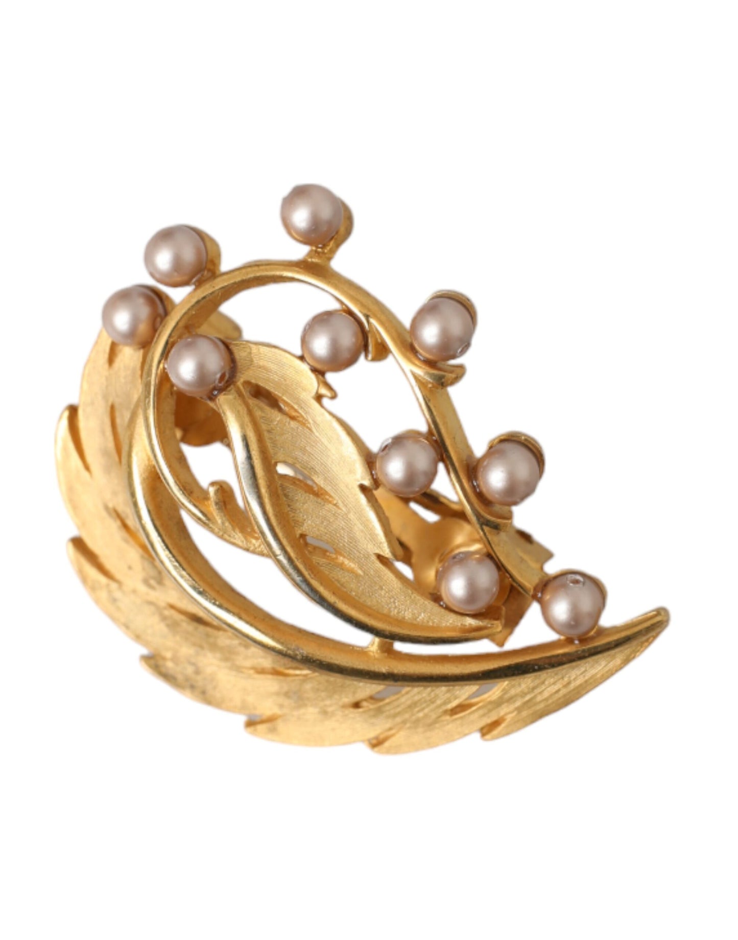 Dolce & Gabbana – Haarnadel mit Blattverzierung aus Messing in Gold
