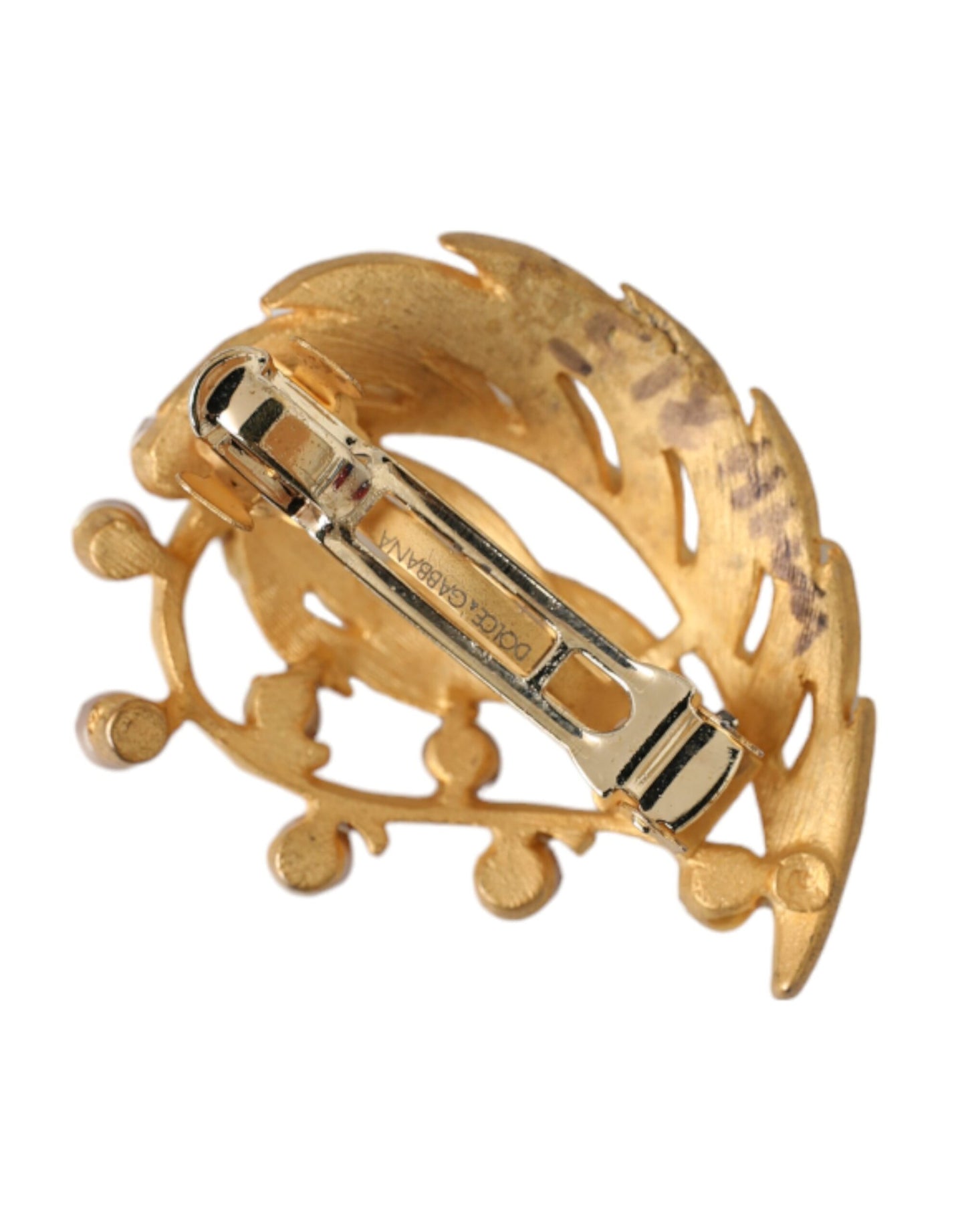 Dolce & Gabbana – Haarnadel mit Blattverzierung aus Messing in Gold