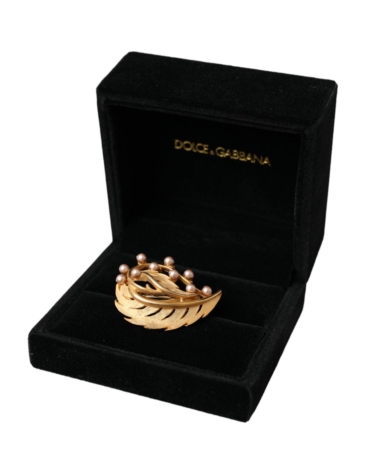 Dolce & Gabbana – Haarnadel mit Blattverzierung aus Messing in Gold