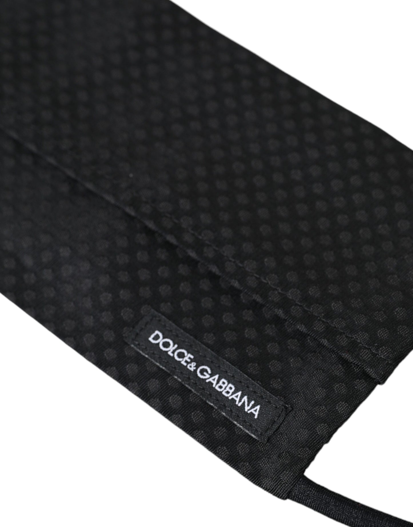 Dolce & Gabbana – Schwarze Gesichtsmaske aus 100 % Seide mit verstellbarem Bindeband