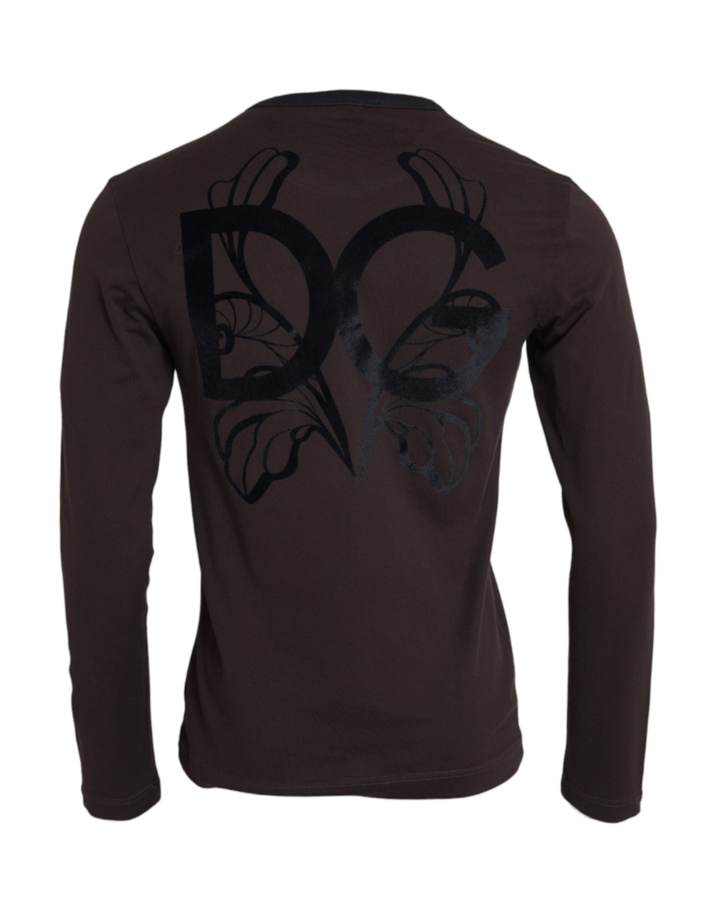 Dolce & Gabbana Brauner Pullover mit Rundhalsausschnitt und DG-Logo